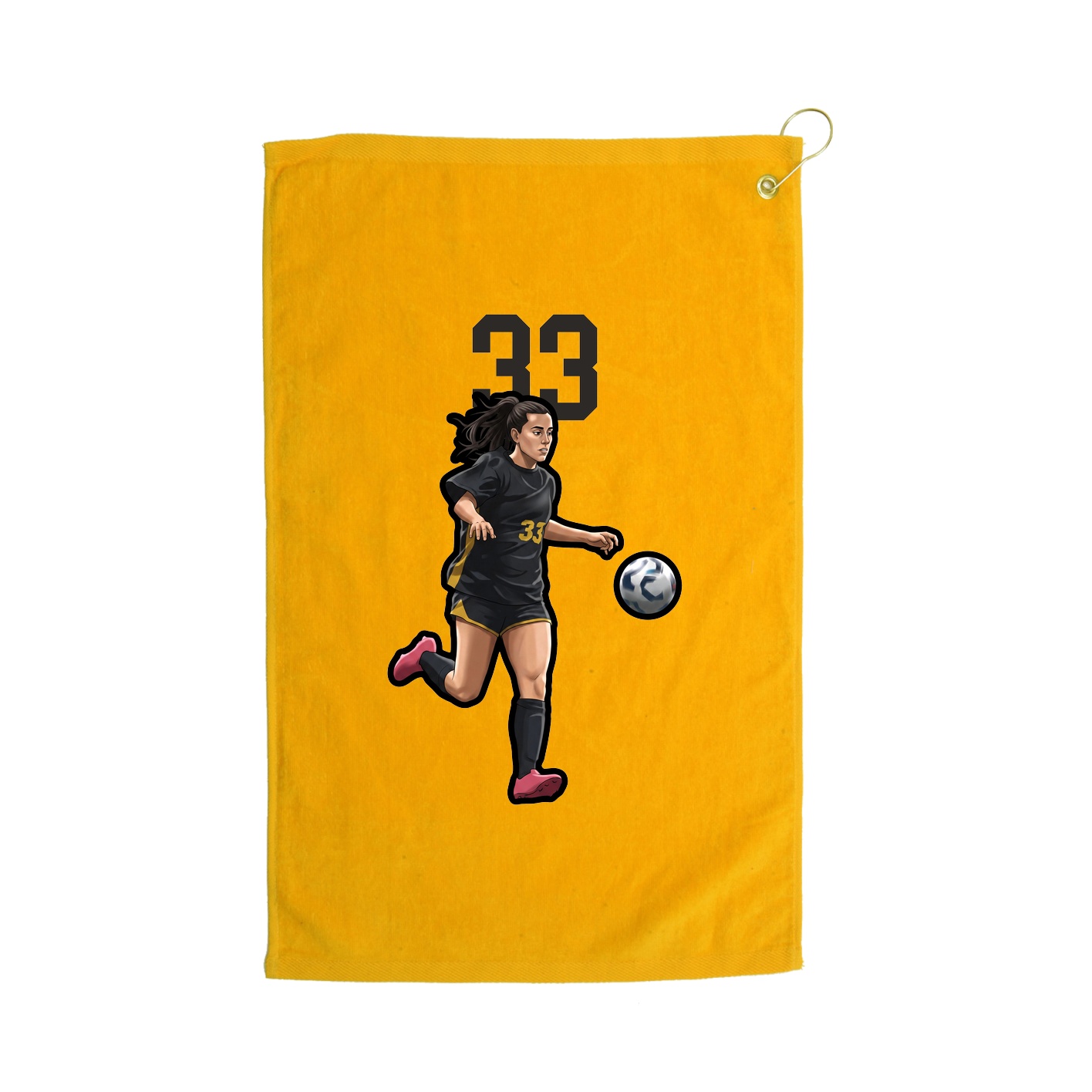 Golf Towel — Number Top in Gold