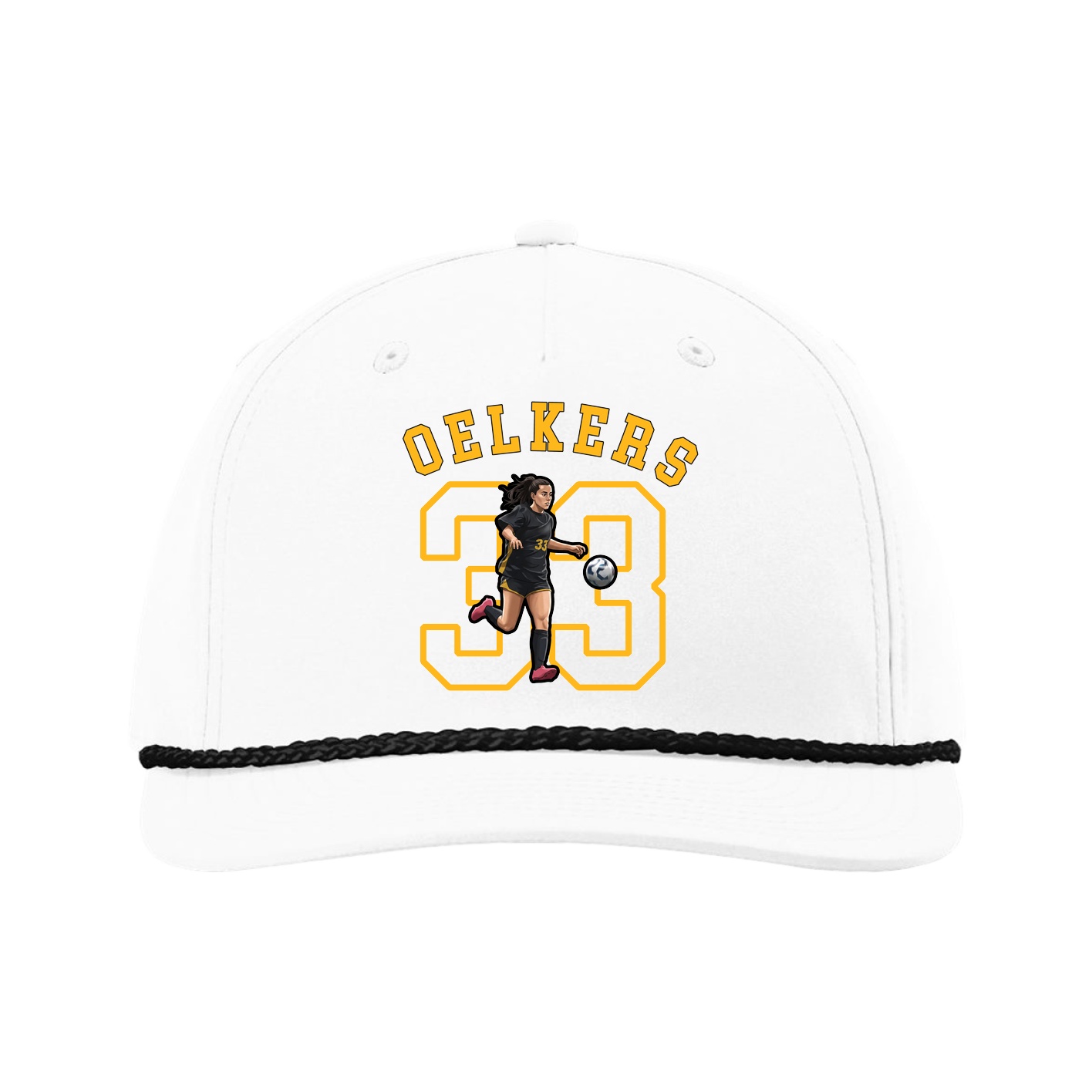 Five-Panel Classic Rope Cap — Shirsey Arch in White