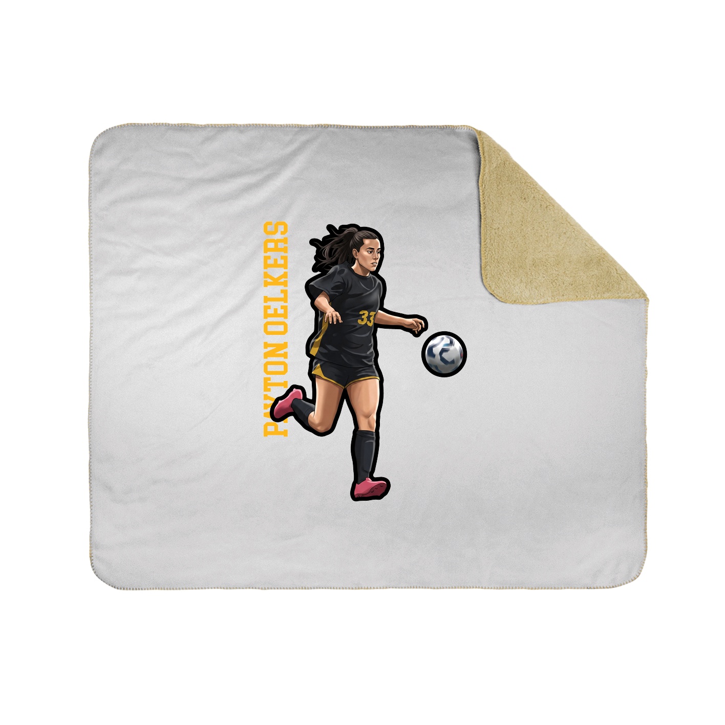 Throw Blanket — Name Vertical in White