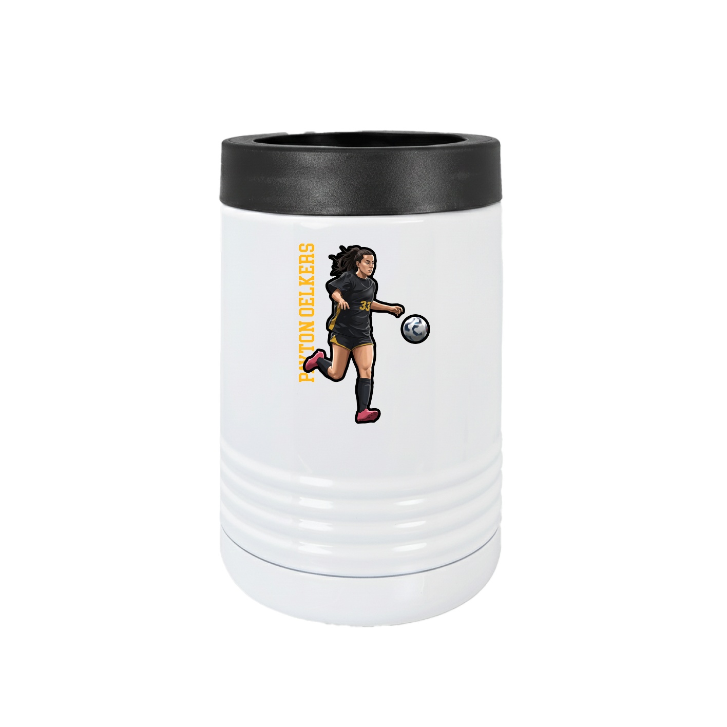 Beverage Holder — Name Vertical in White