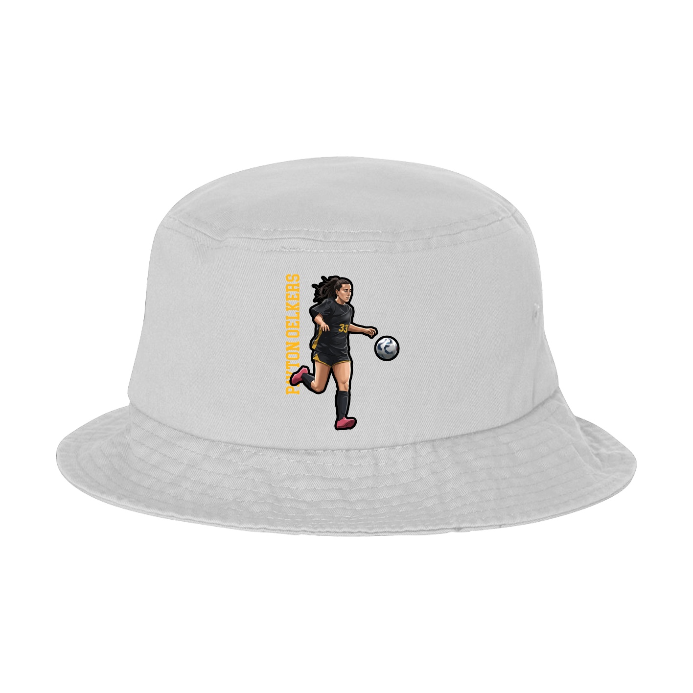 Bucket Cap — Name Vertical in White