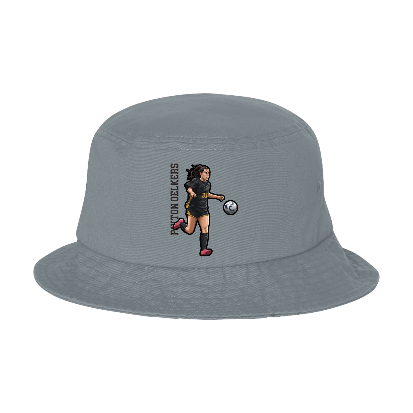 Bucket Cap — Name Vertical in Grey