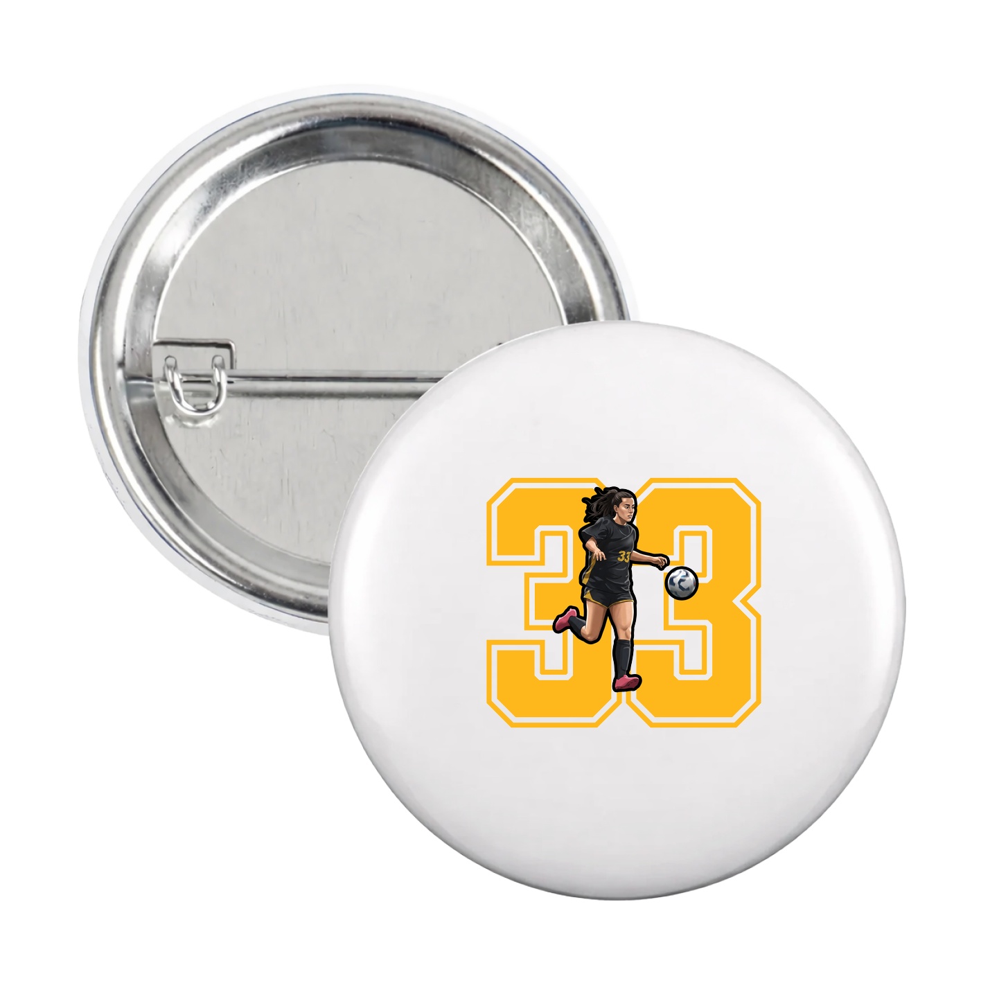 Game Day Button — Number in White