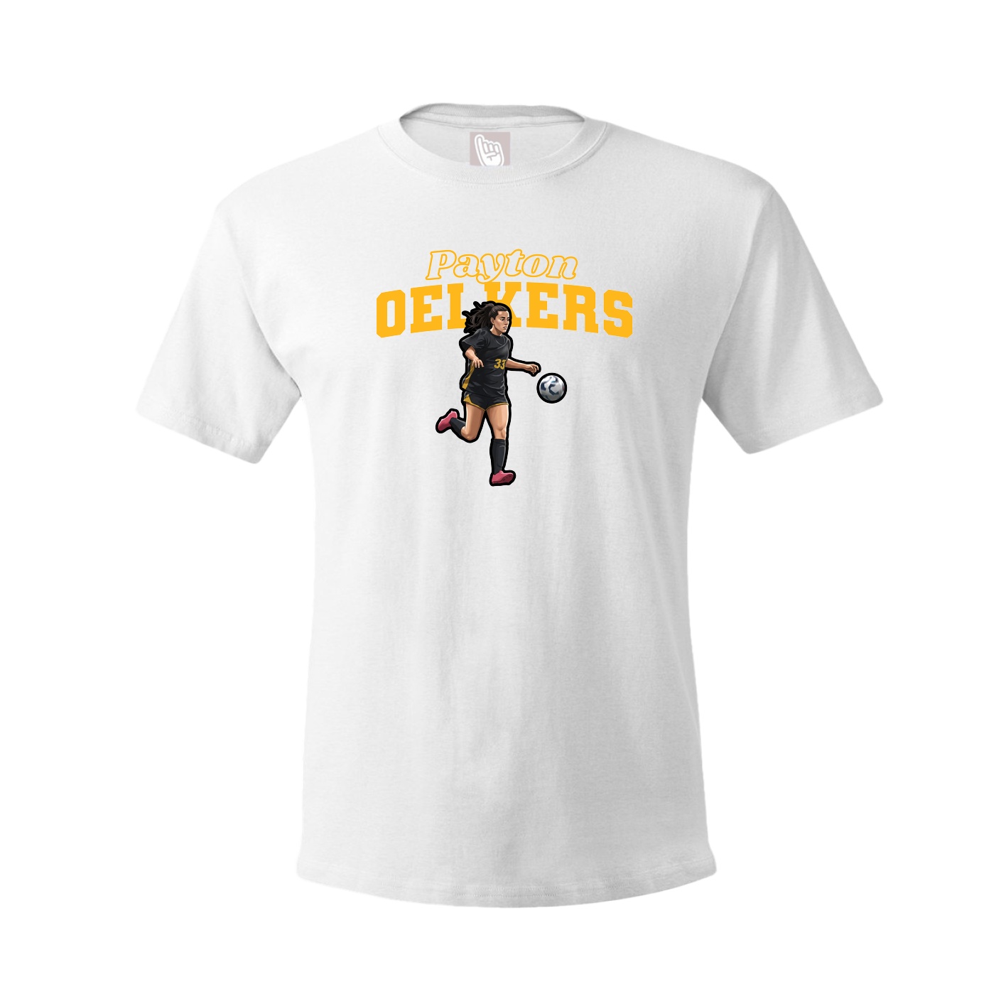 Youth Tee — Name Arch in White