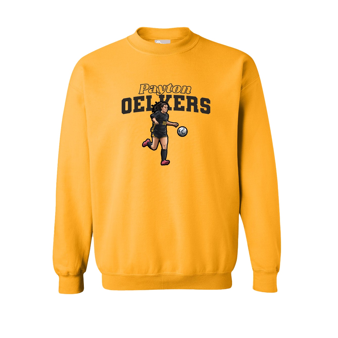 Fleece Crew — Name Arch in Gold