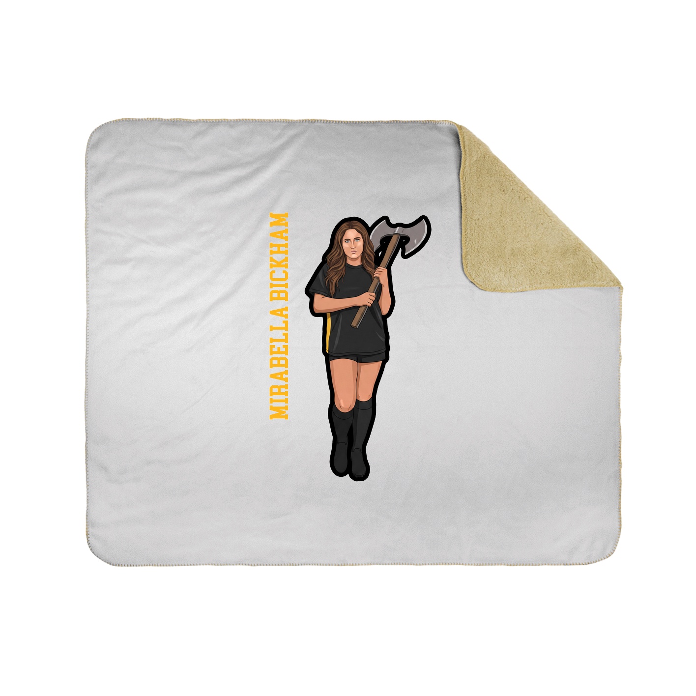 Throw Blanket — Name Vertical in White