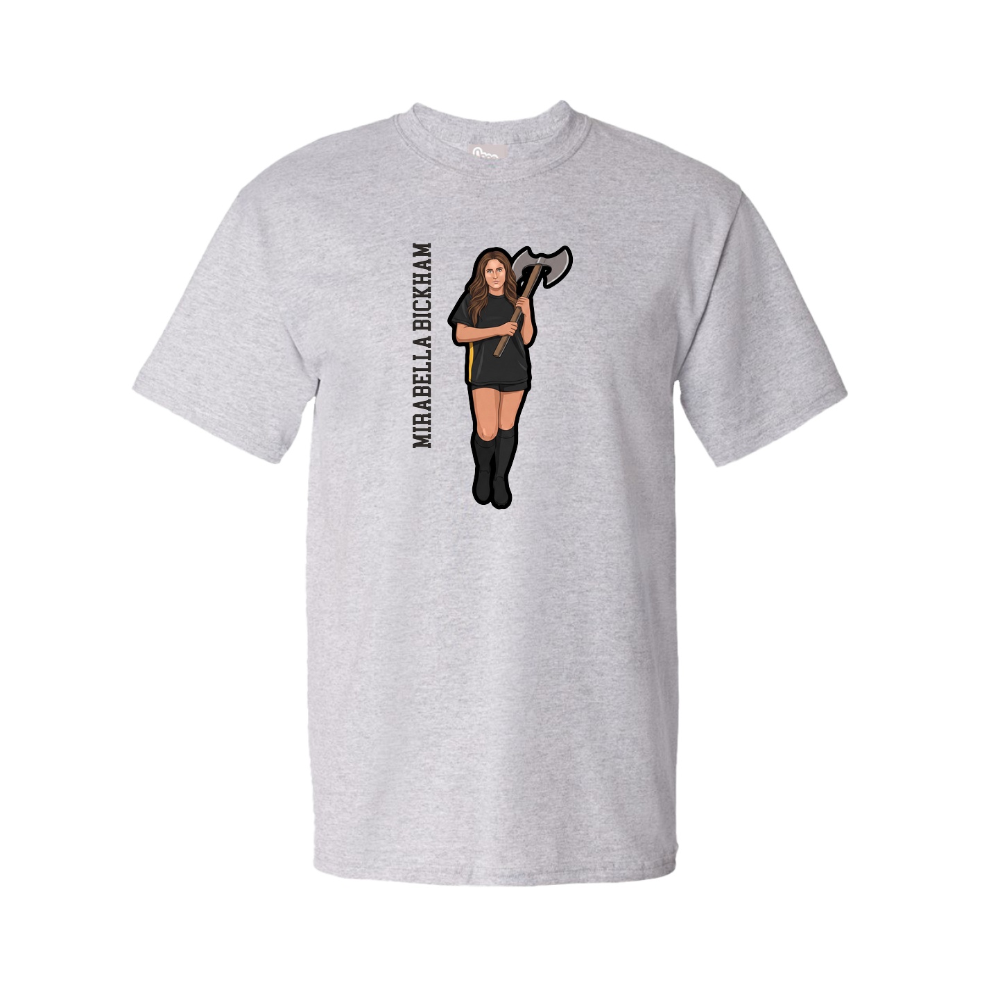 Tee — Name Vertical in Grey