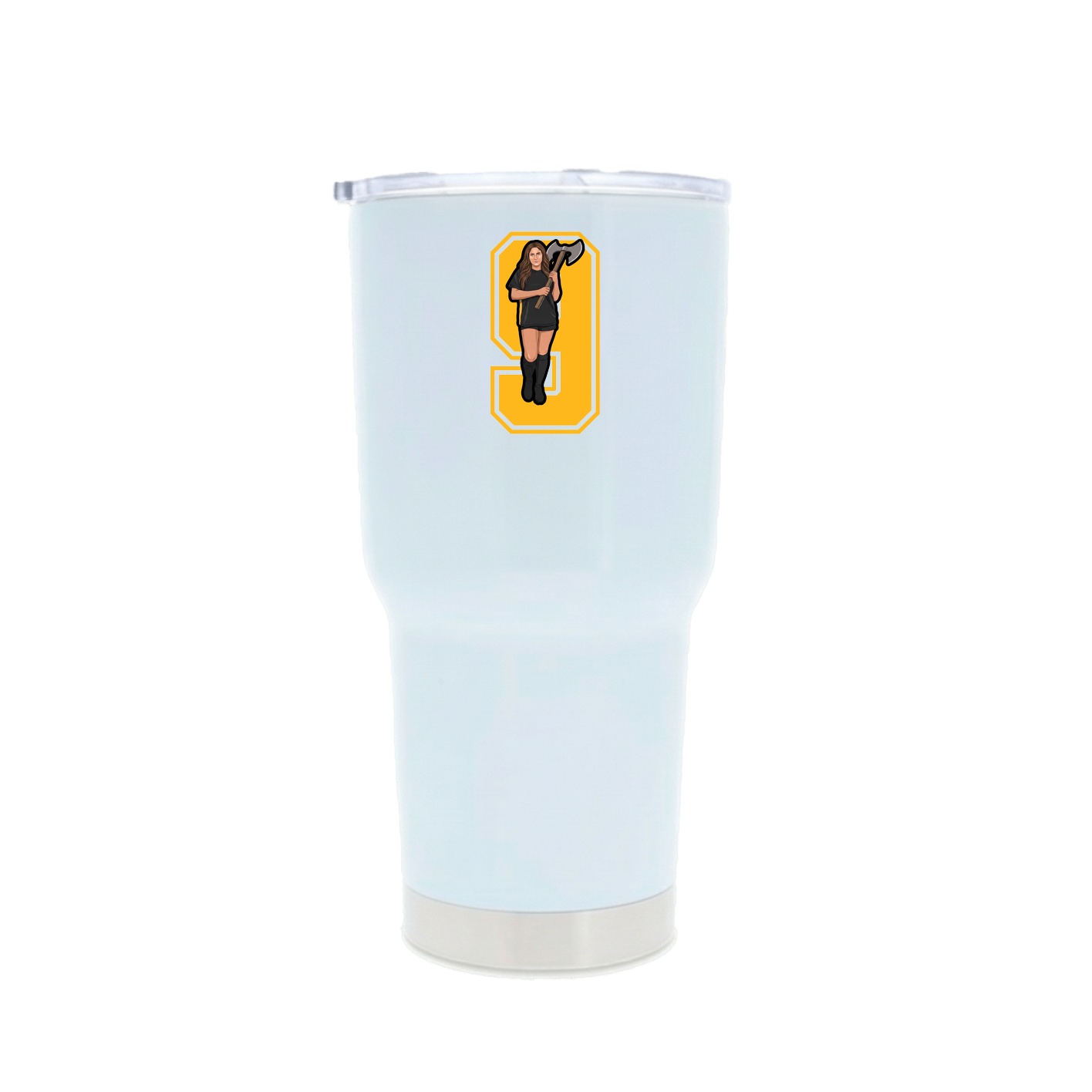 30oz Stainless Steel Tumbler — Number in White