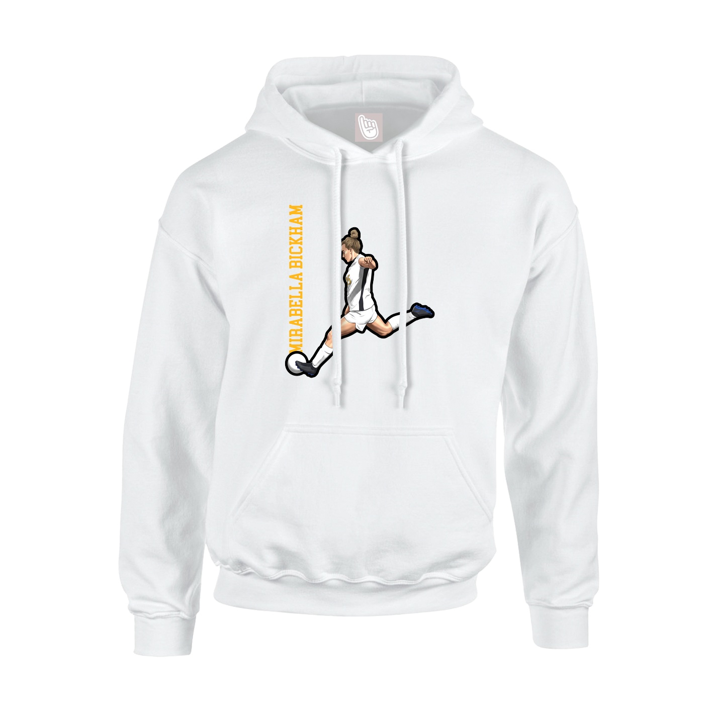 Youth Hoodie — Name Vertical in White
