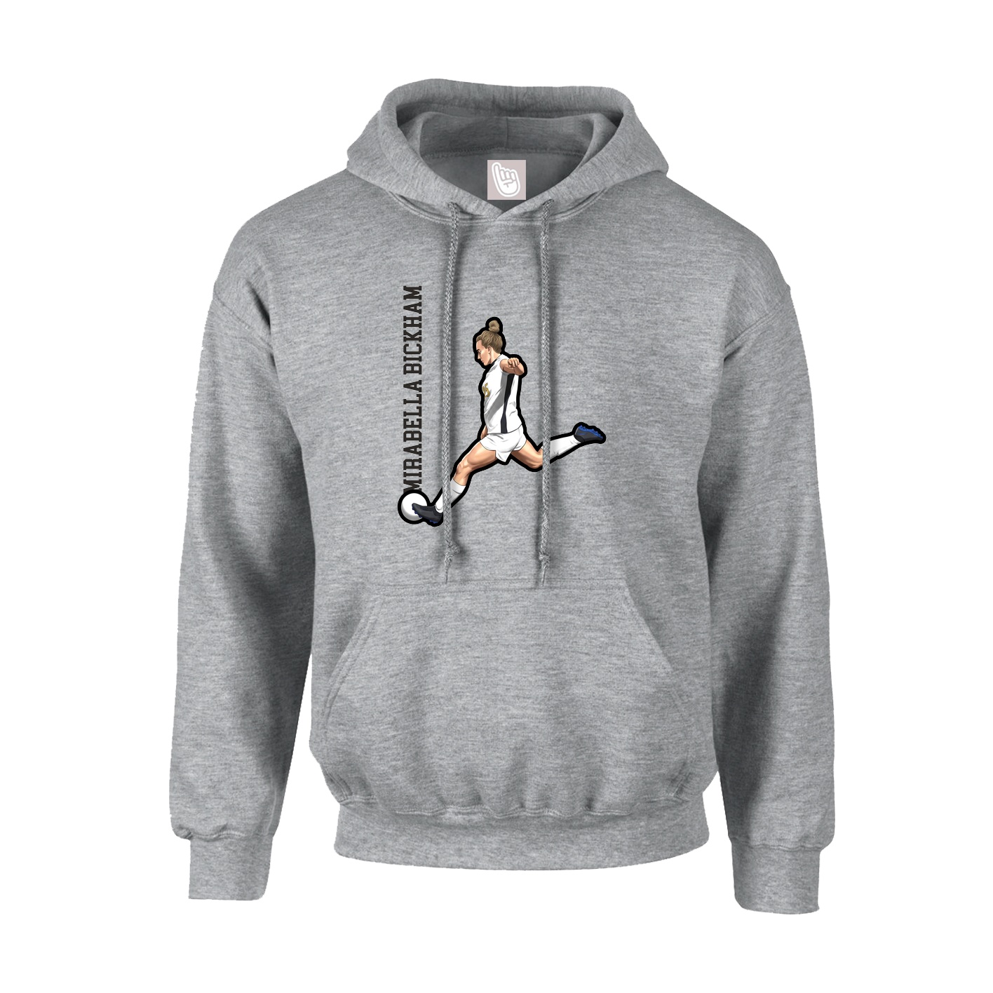 Youth Hoodie — Name Vertical in Grey