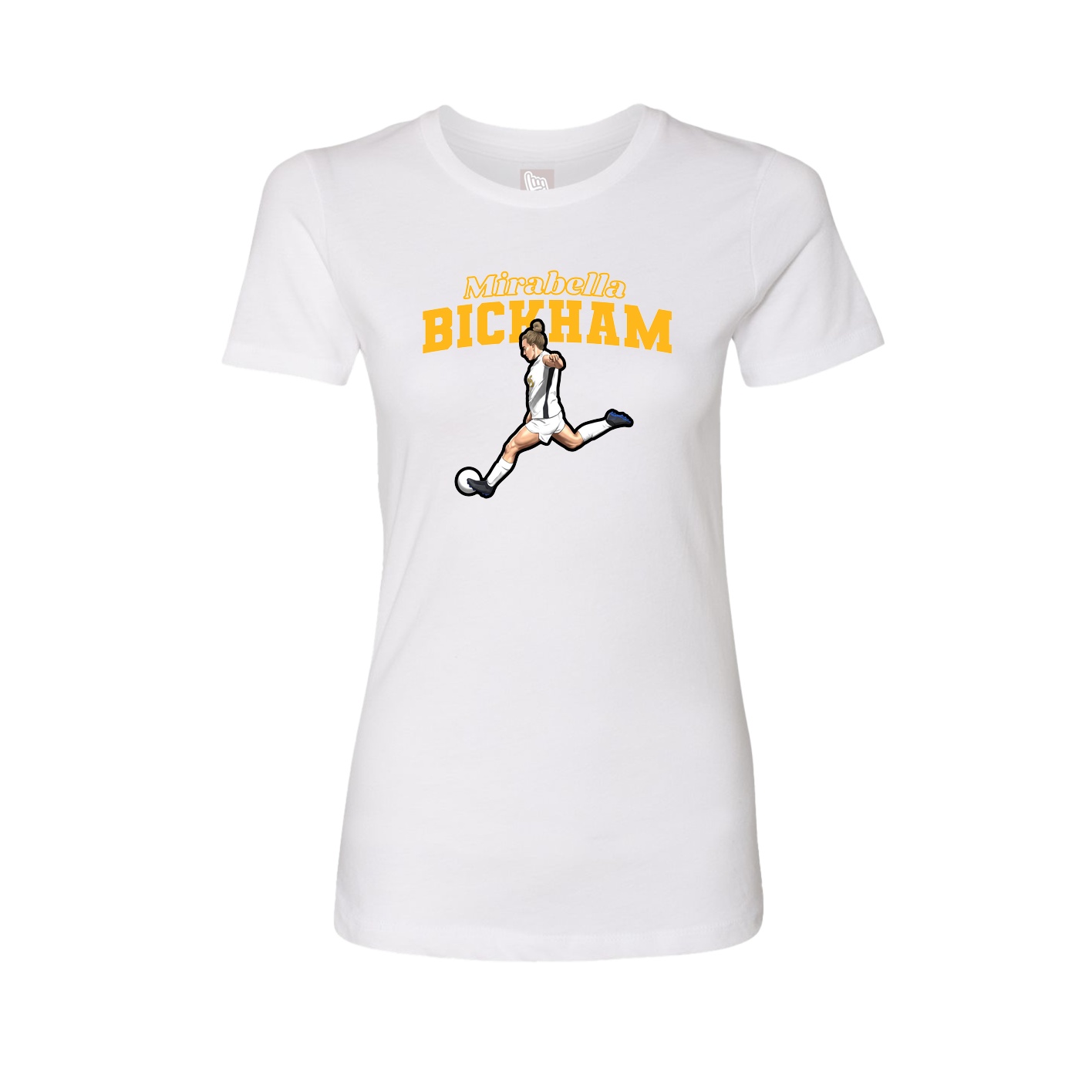 Womens Tee — Name Arch in White