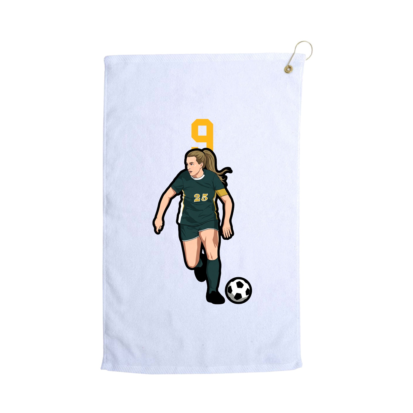Golf Towel — Number Top in White