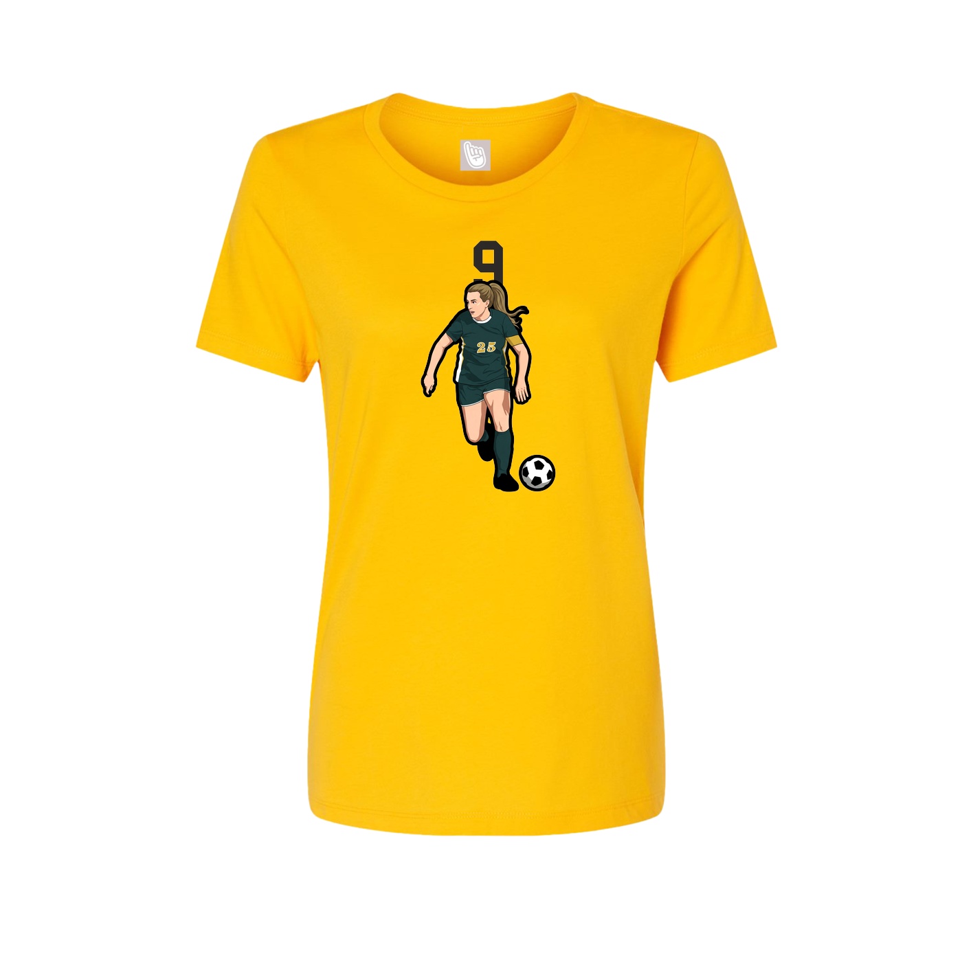 Womens Tee — Number Top in Gold