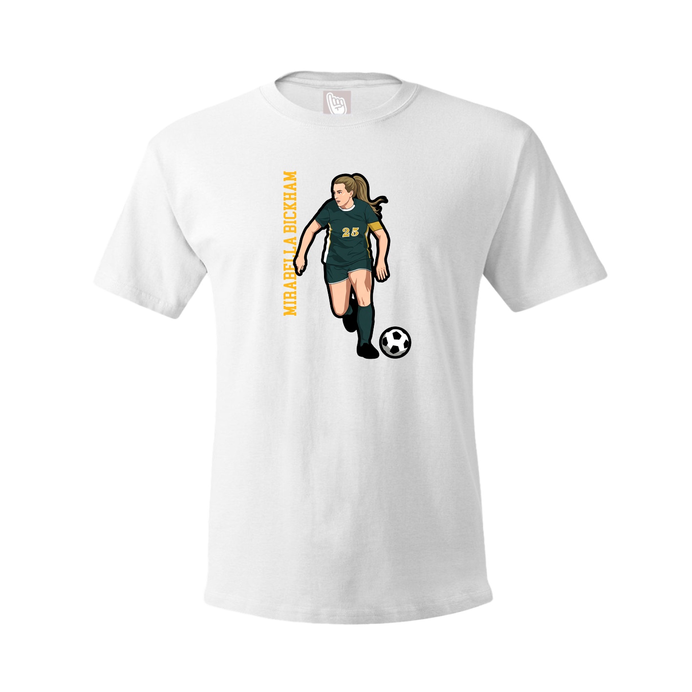 Youth Tee — Name Vertical in White