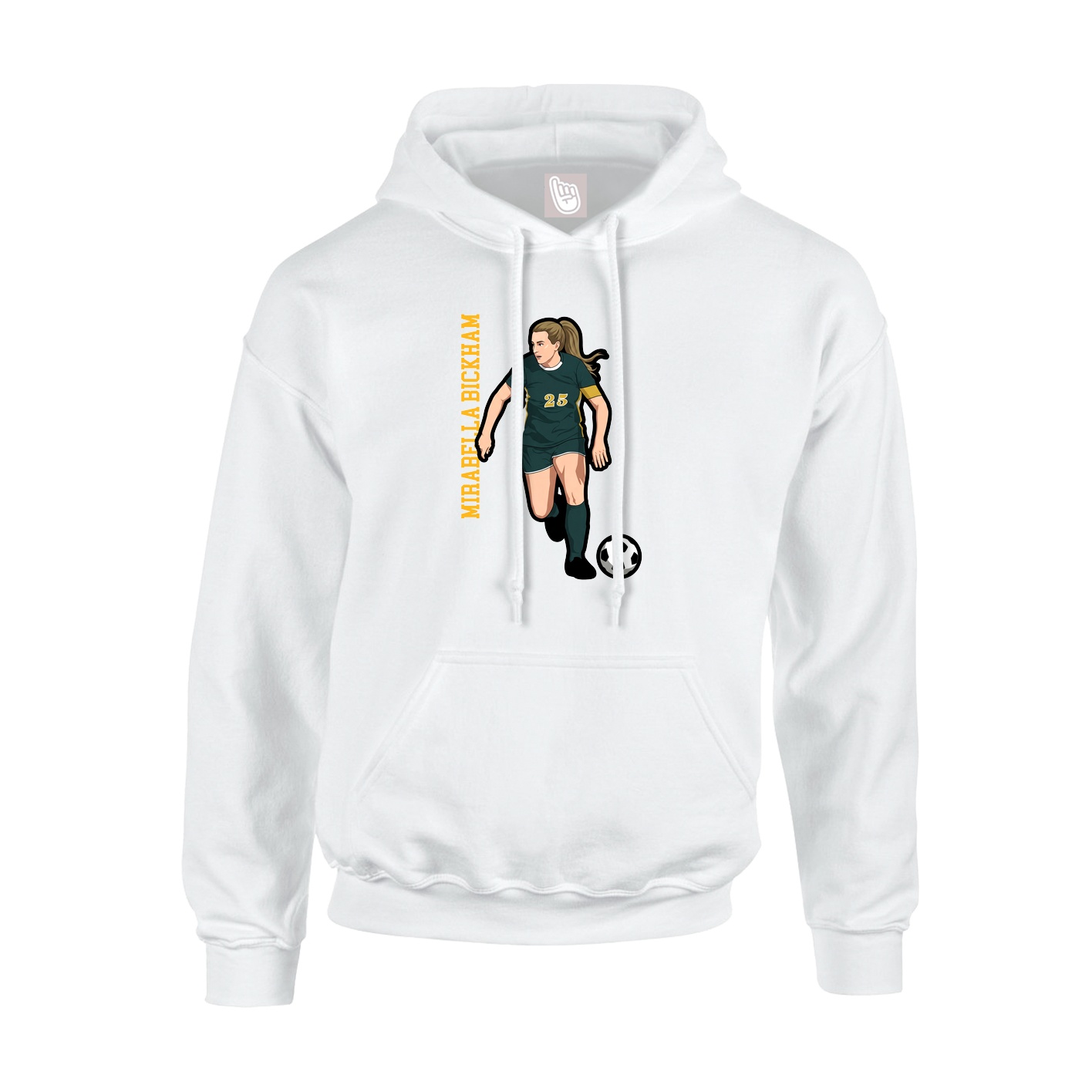Youth Hoodie — Name Vertical in White