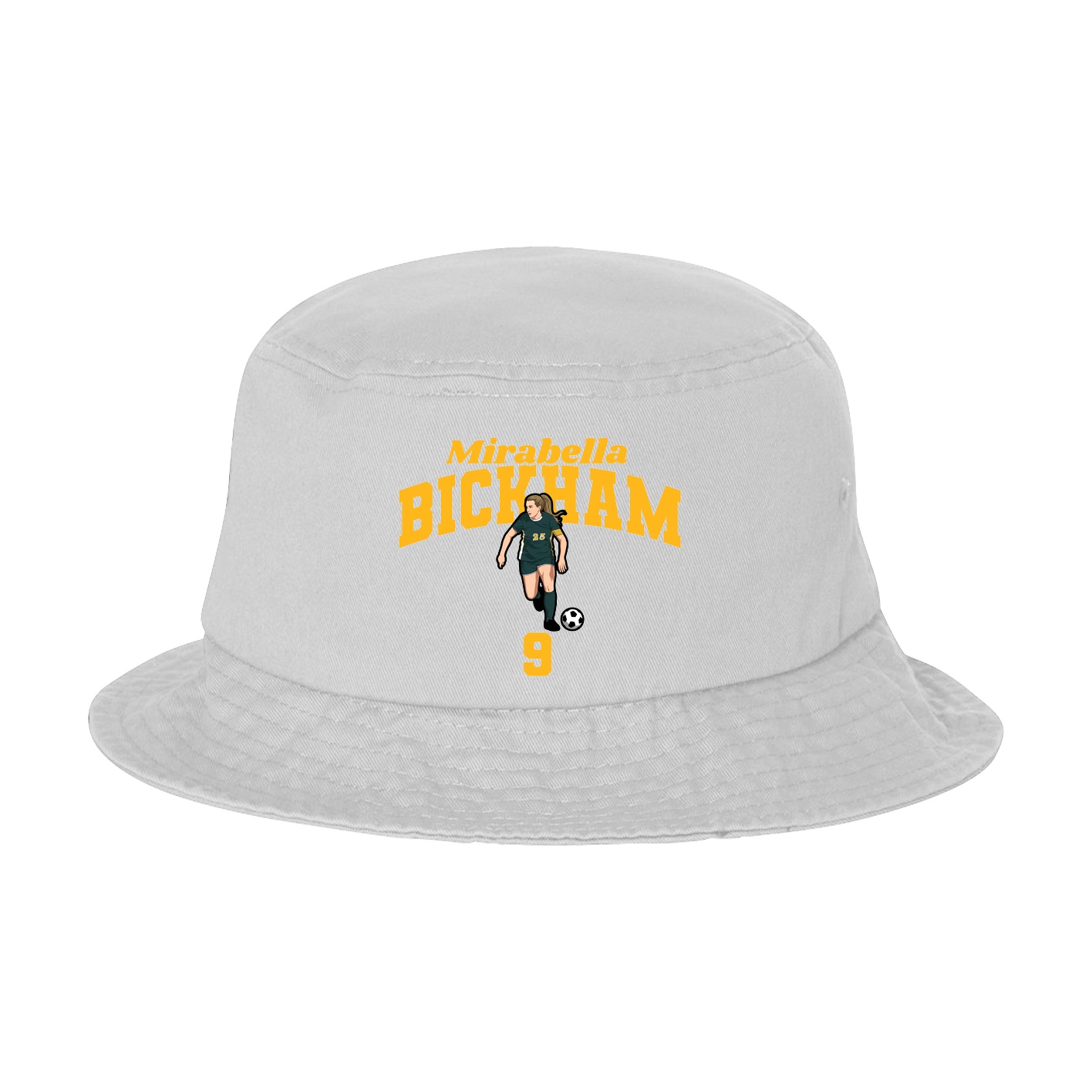 Bucket Cap — Signature Arch in White