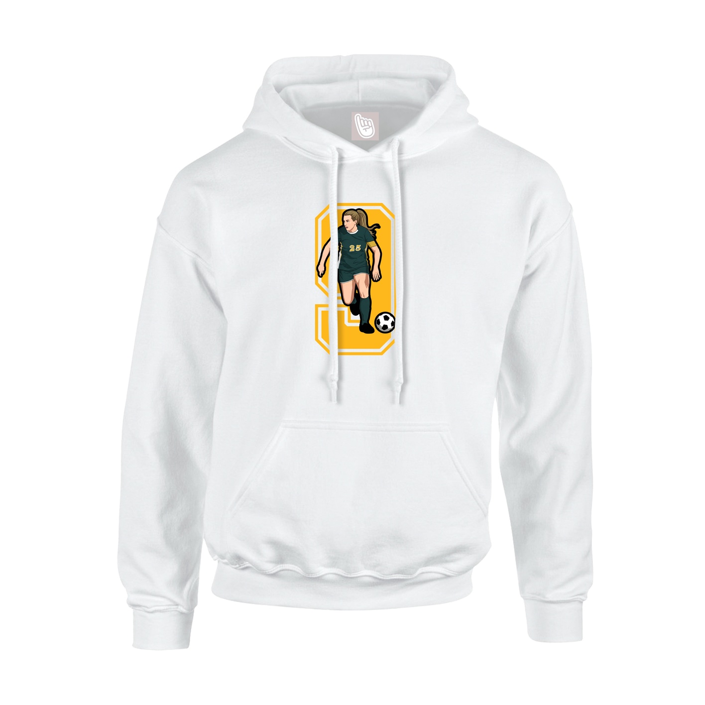 Hoodie — Number in White