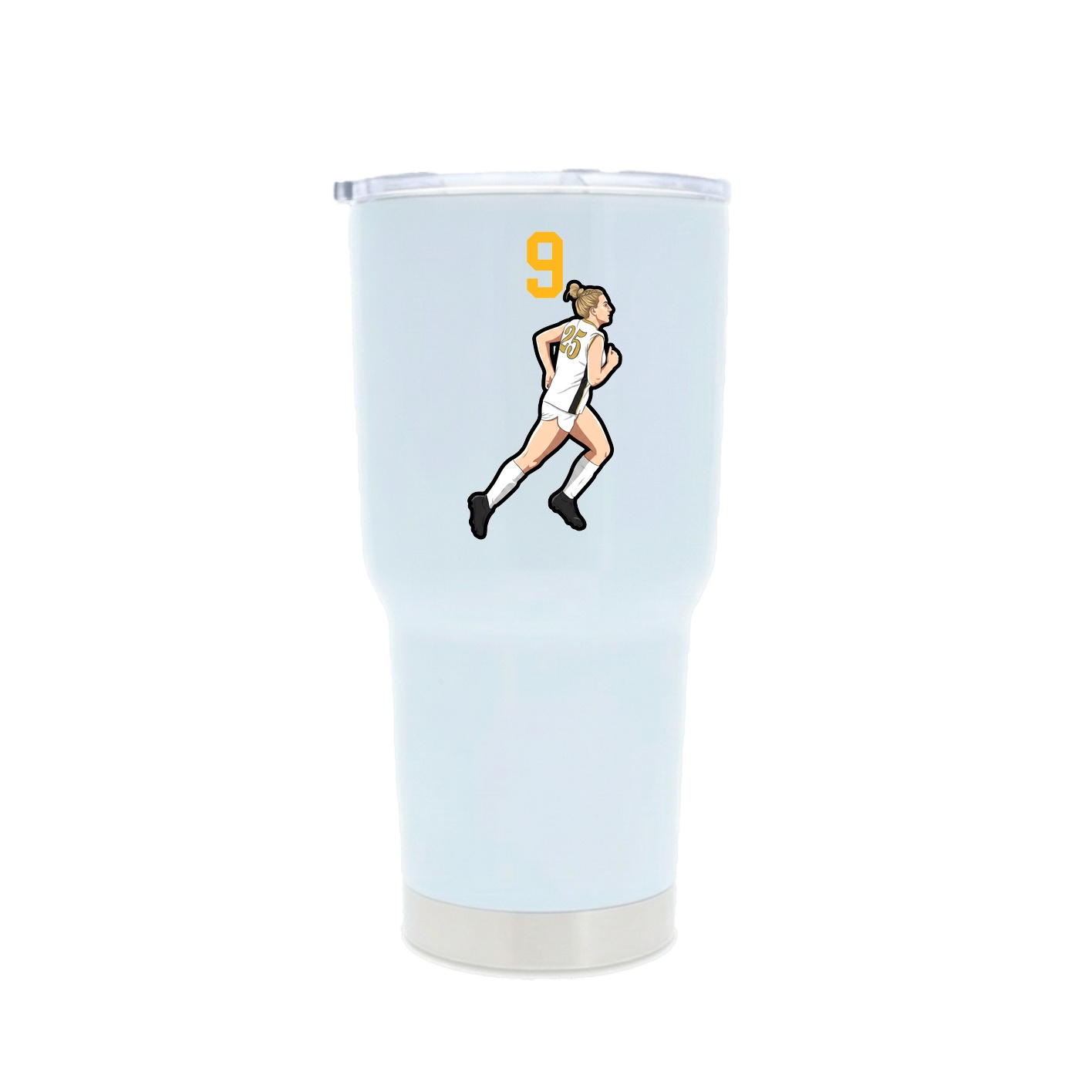 30oz Stainless Steel Tumbler — Number Top in White