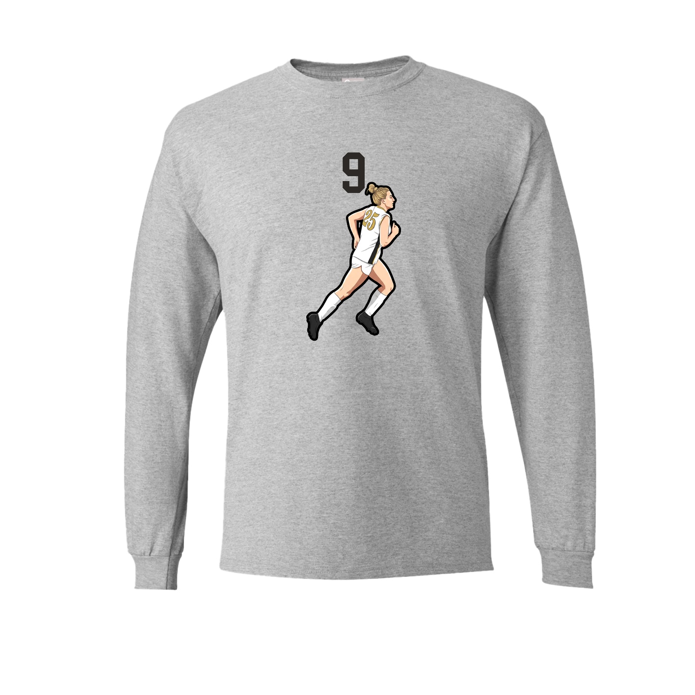 Long Sleeve Tee — Number Top in Grey