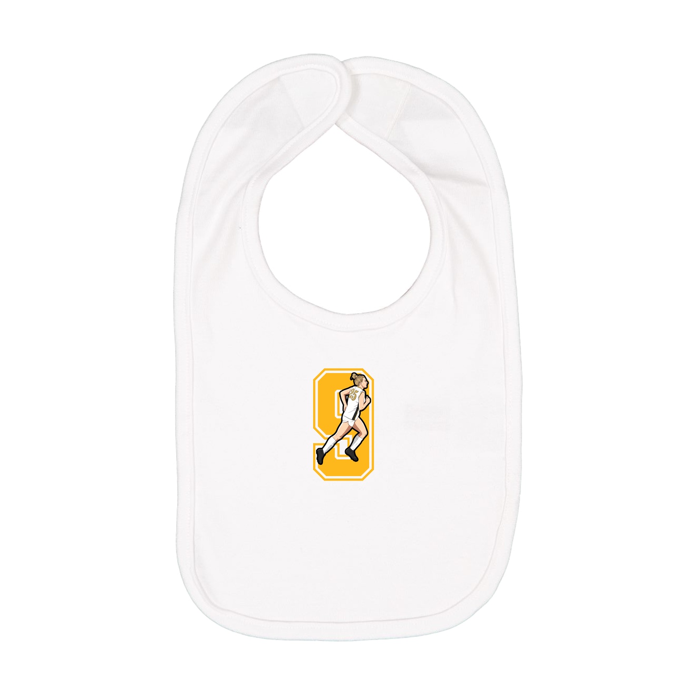 Infant Bib — Number in White