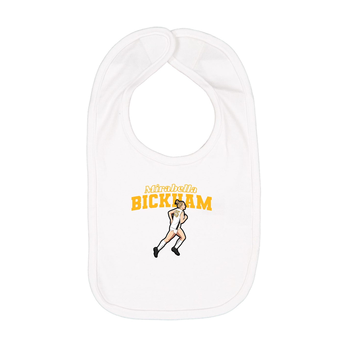 Infant Bib — Name Arch in White