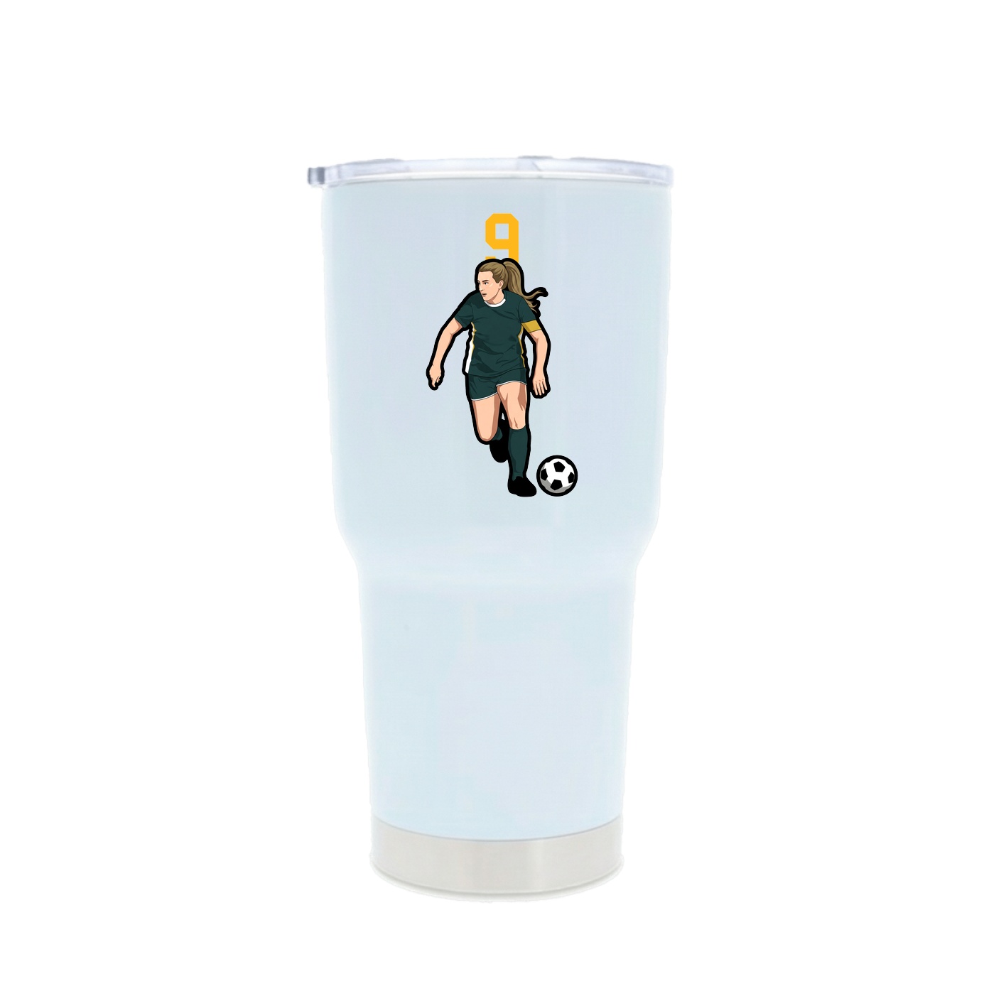 30oz Stainless Steel Tumbler — Number Top in White