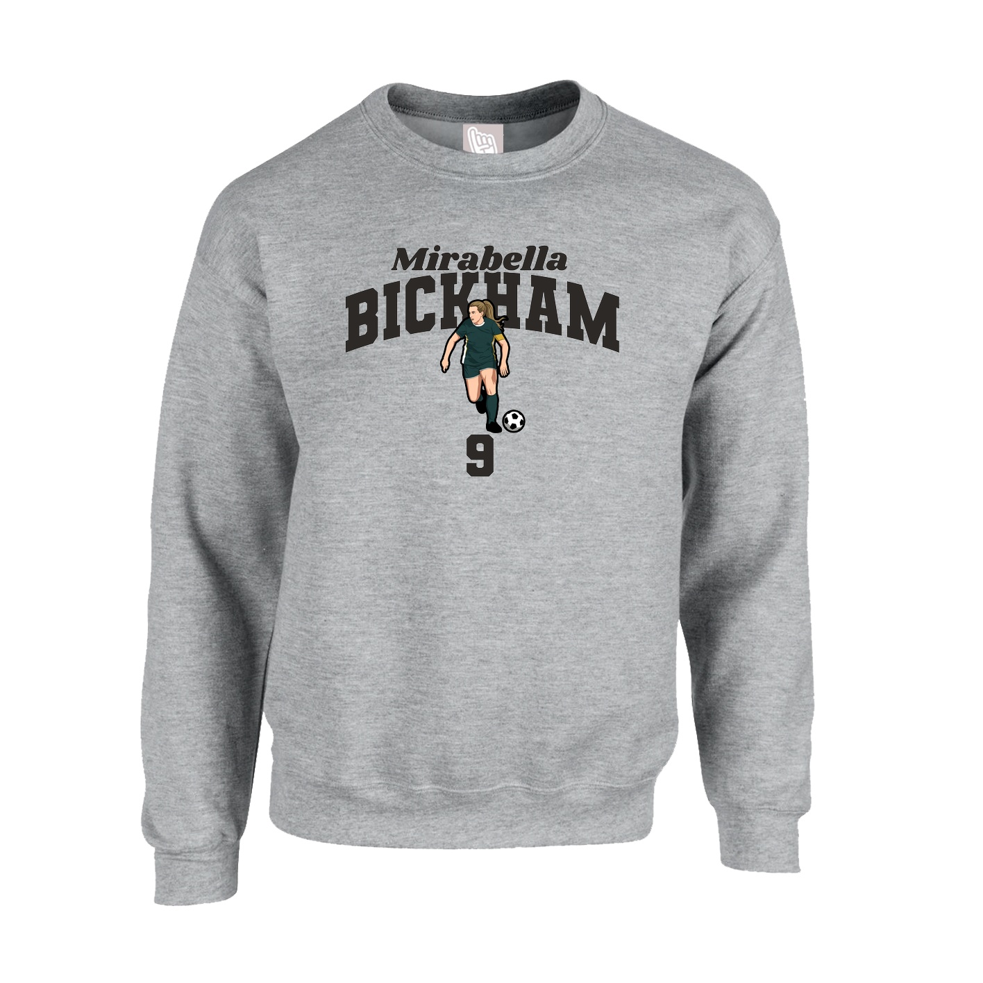Fleece Crew — Signature Arch in Grey