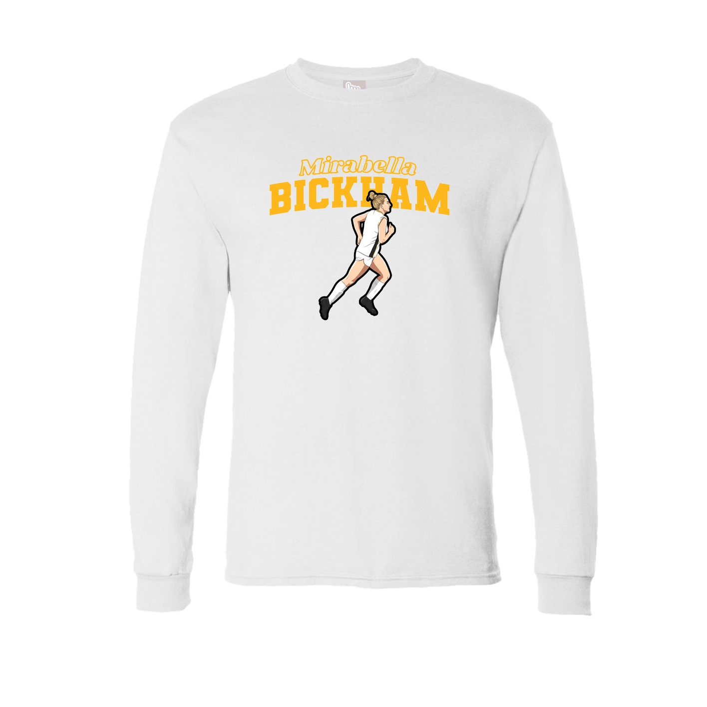 Long Sleeve Tee — Name Arch in White