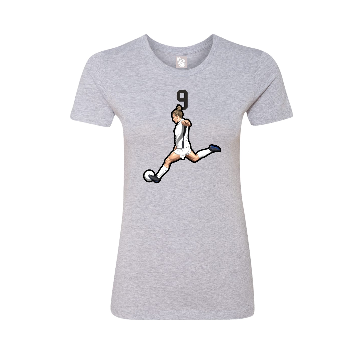 Fitted Women's Tee — Number Top in Grey