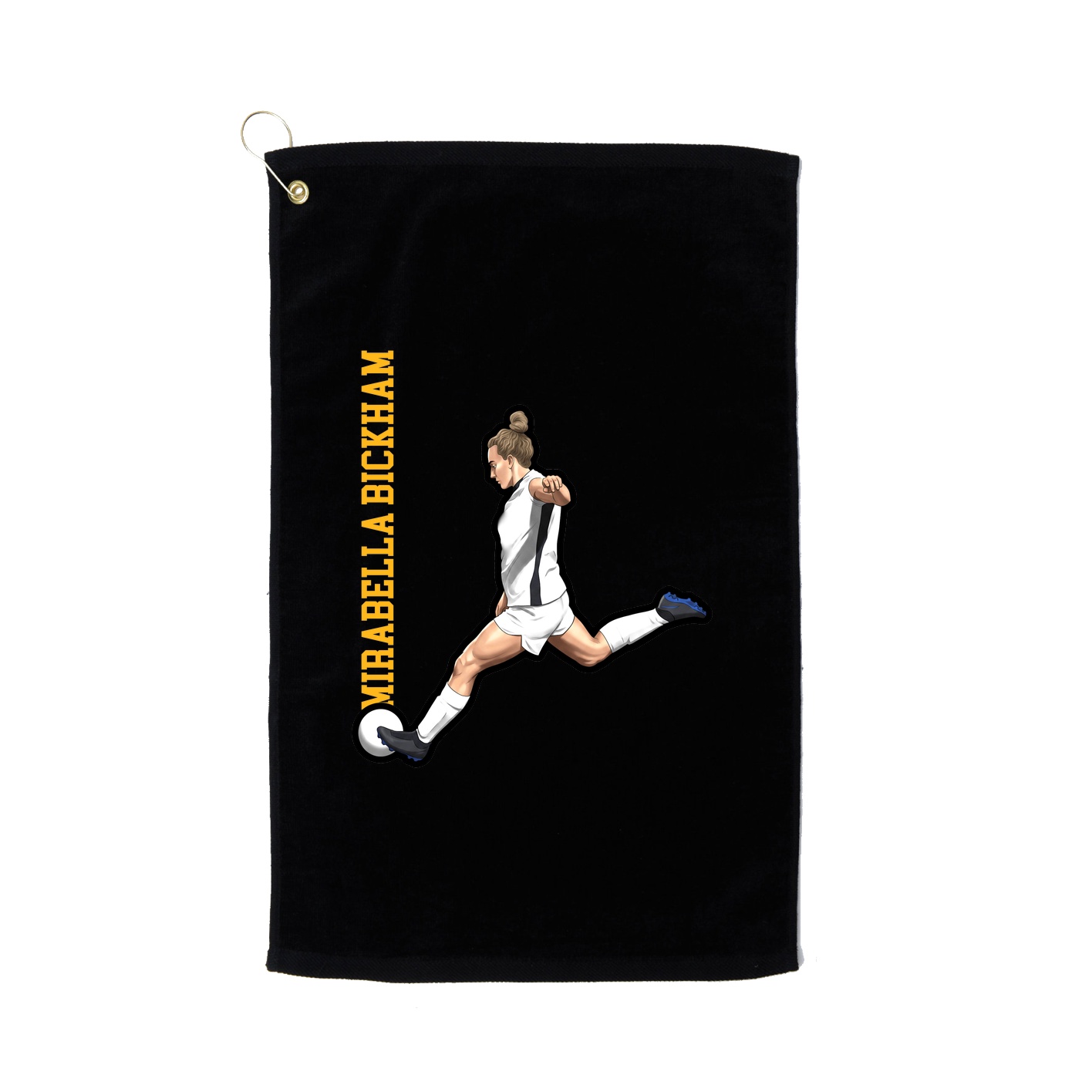 Golf Towel — Name Vertical in Black