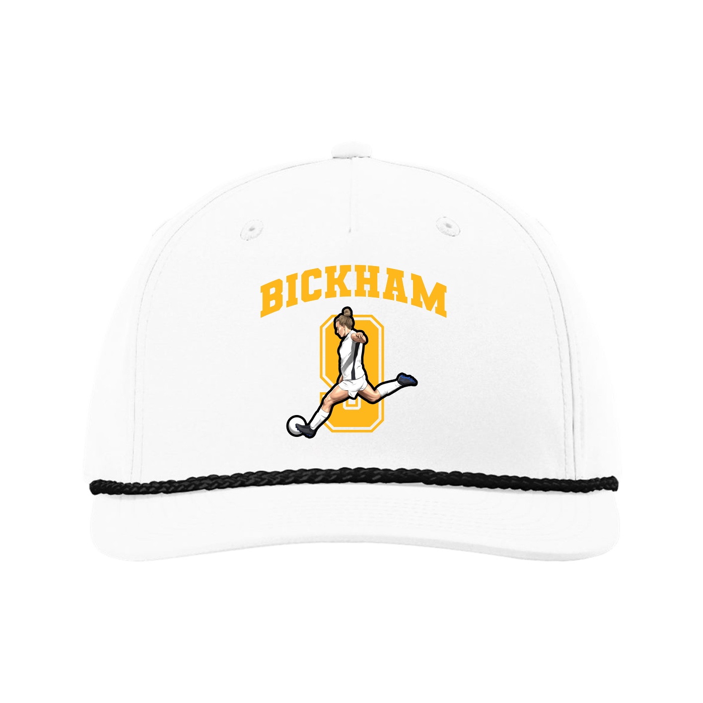 Five-Panel Classic Rope Cap — Number in White