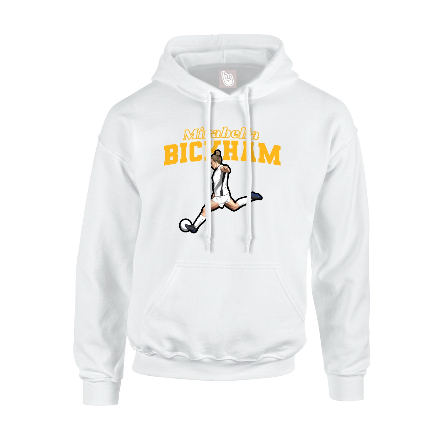 Youth Hoodie — Name Arch in White