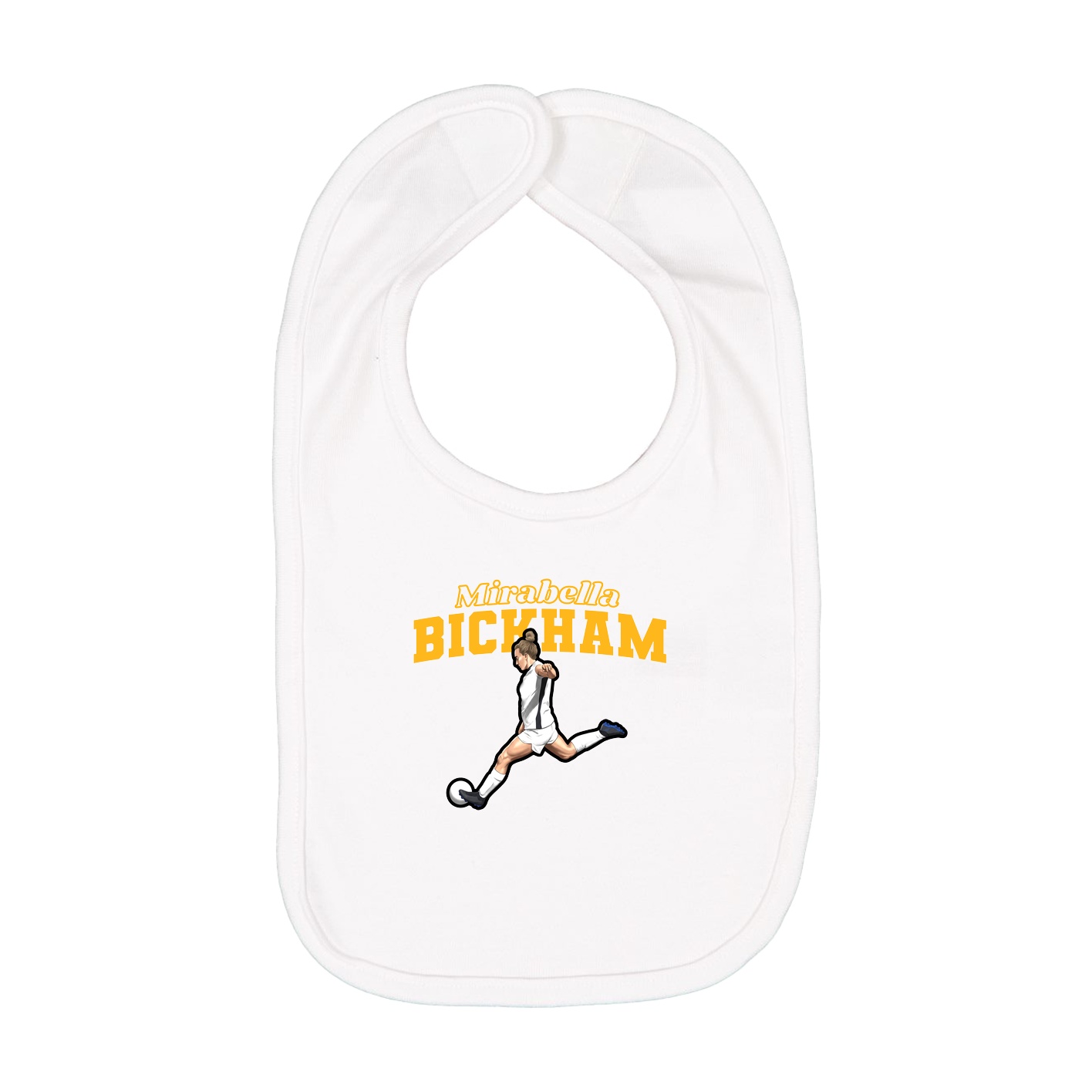 Infant Bib — Name Arch in White