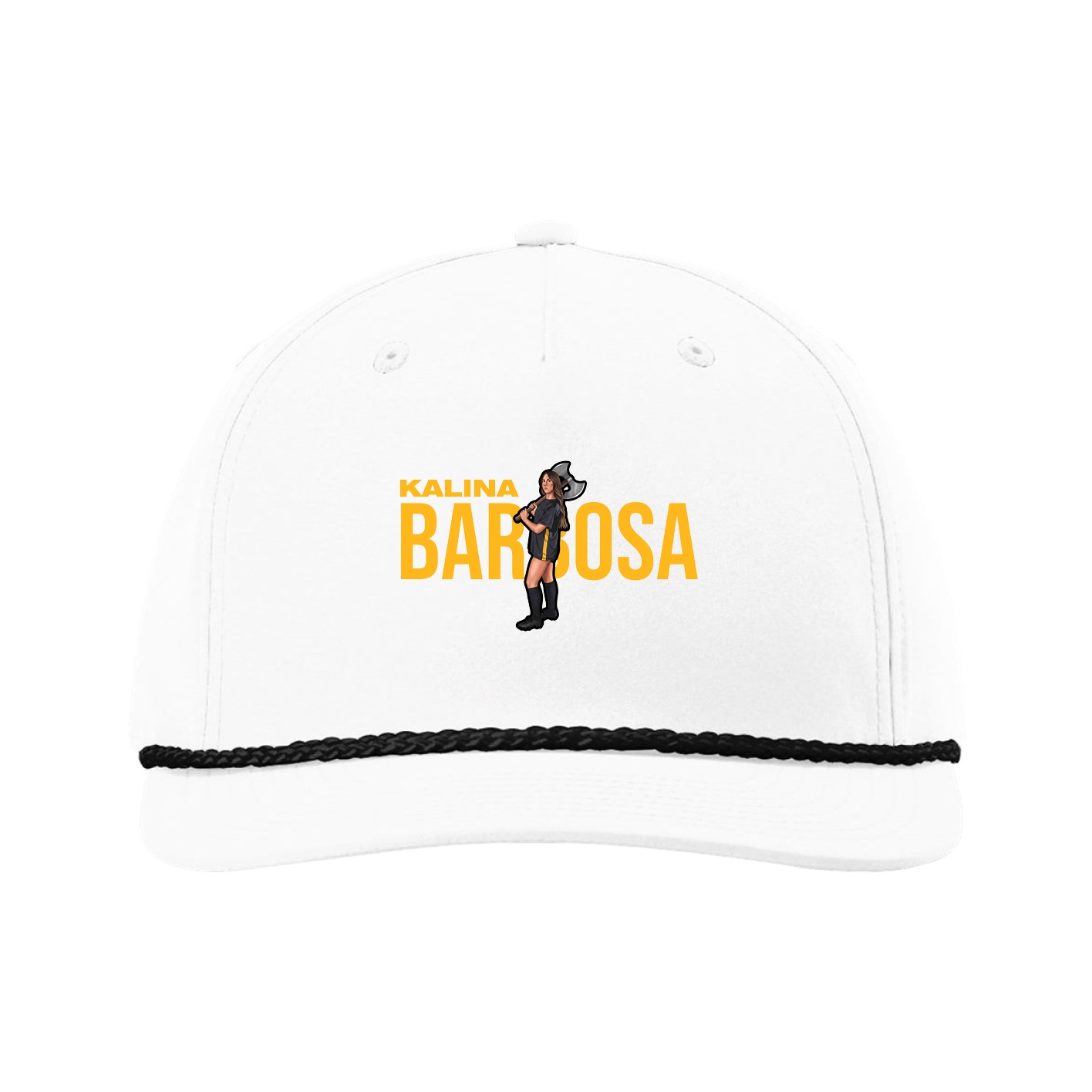 Five-Panel Classic Rope Cap — Player Name in White