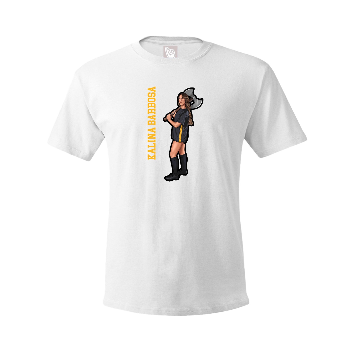 Tee — Name Vertical in White