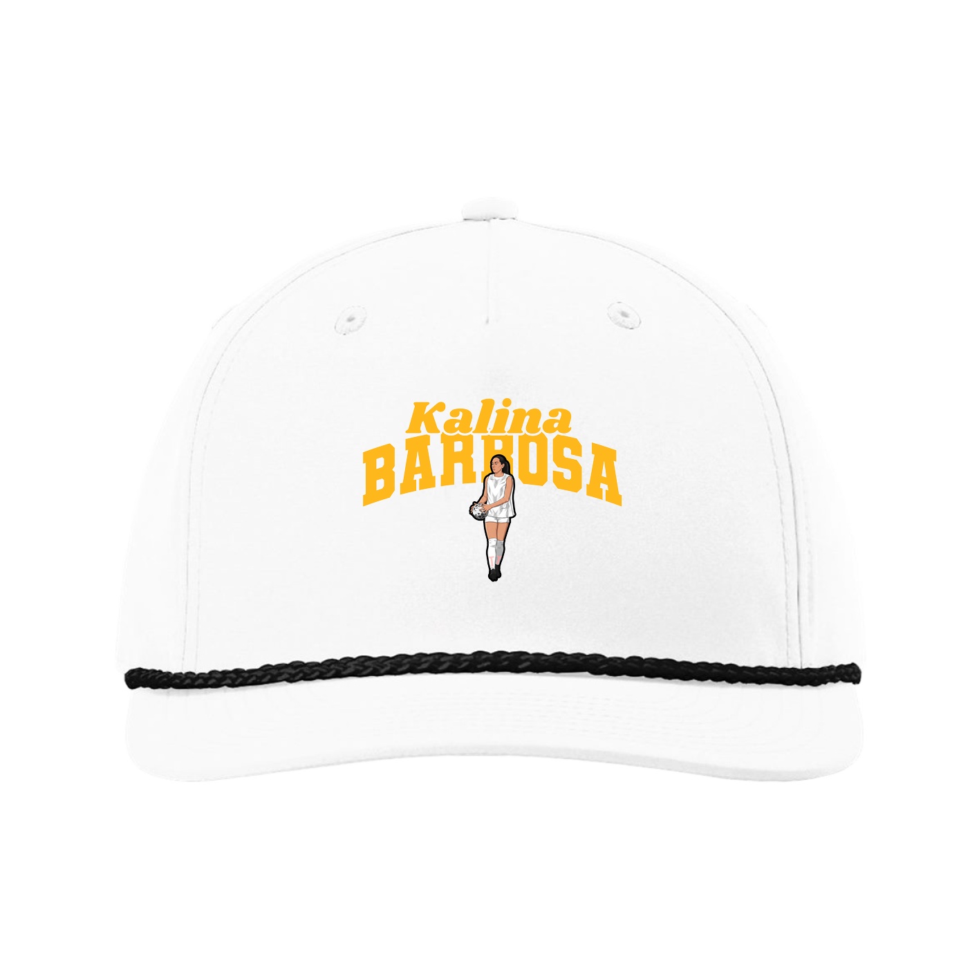 Five-Panel Classic Rope Cap — Signature Arch in White