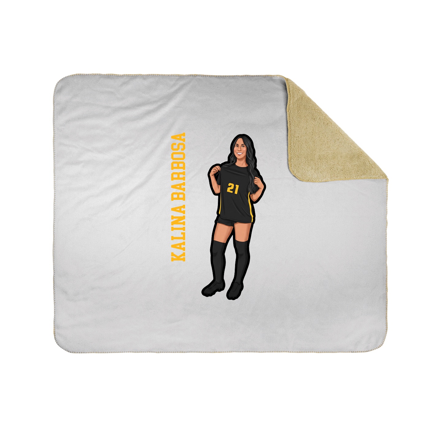 Throw Blanket — Name Vertical in White