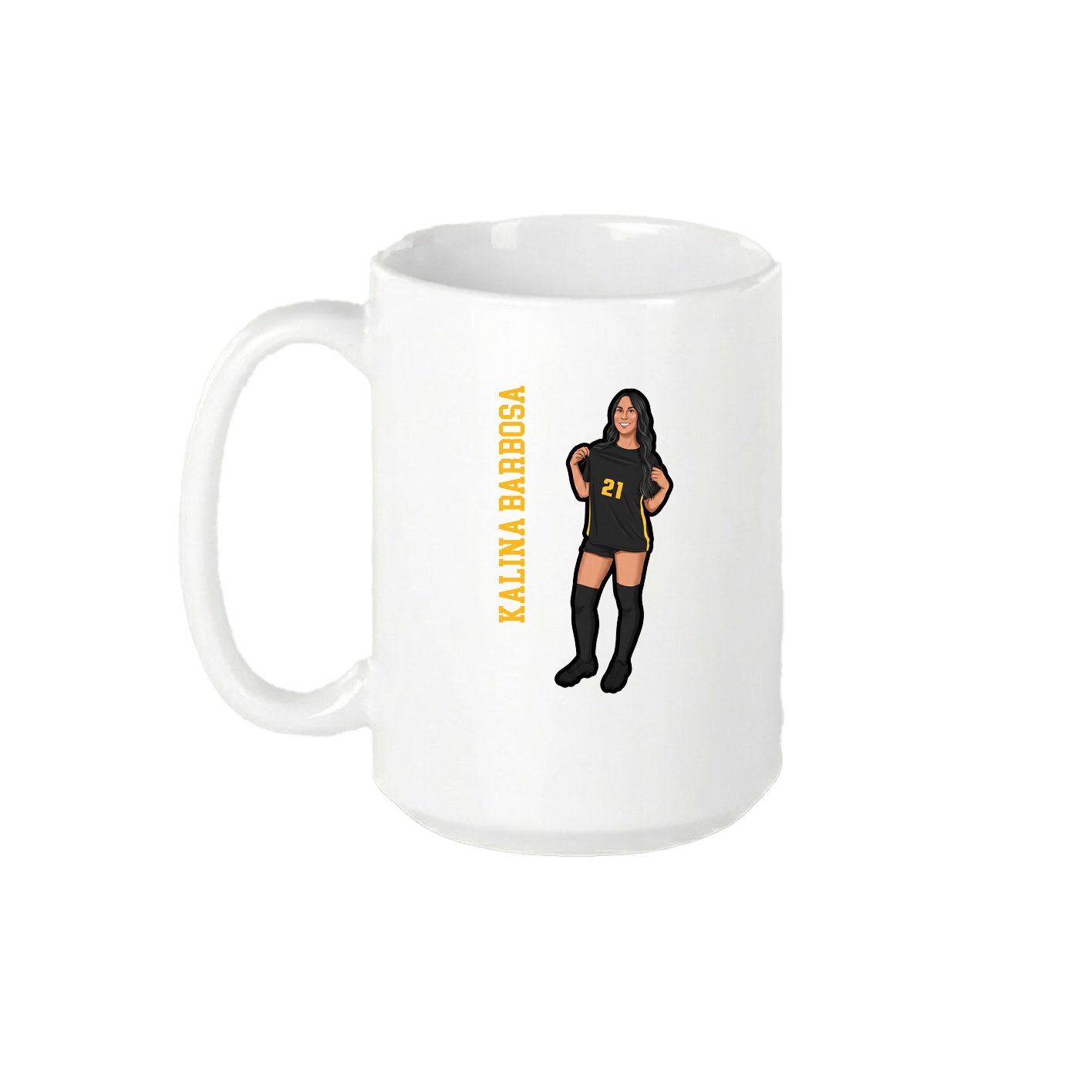 15oz Coffee Mug — Name Vertical in White