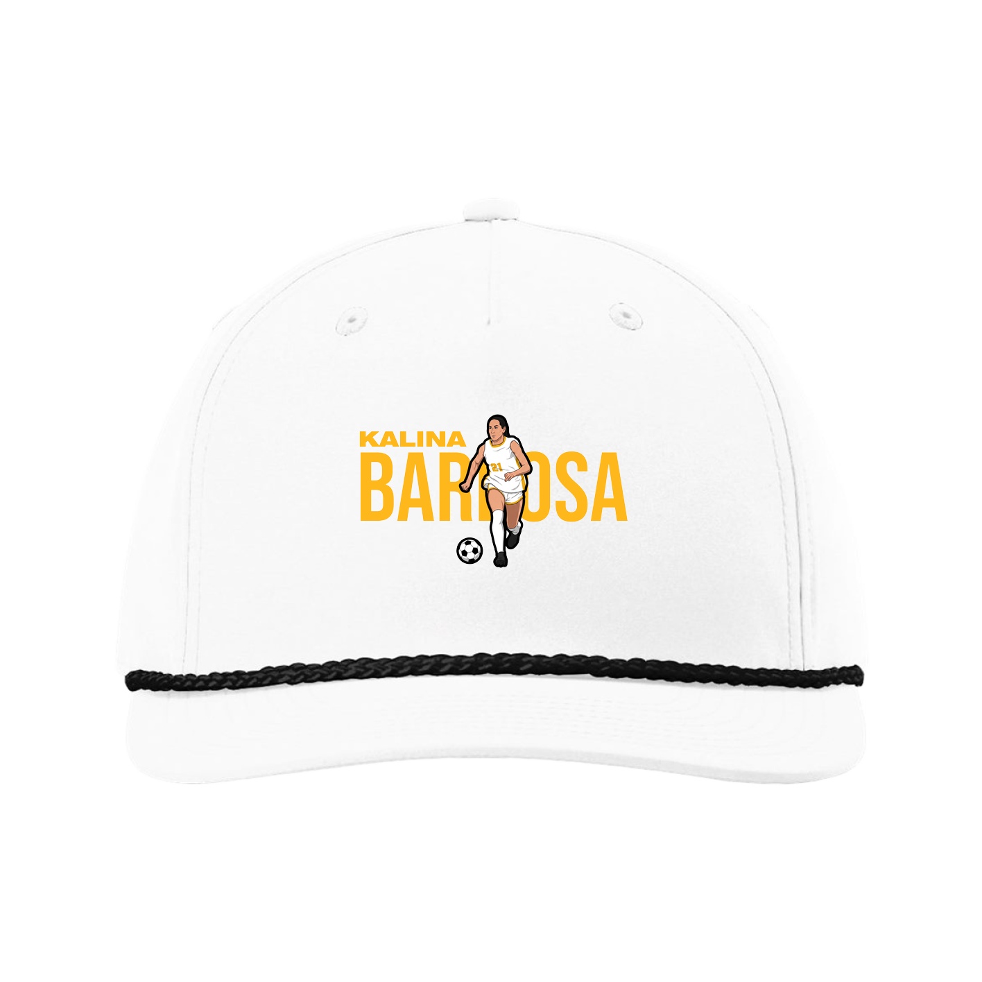 Five-Panel Classic Rope Cap — Player Name in White