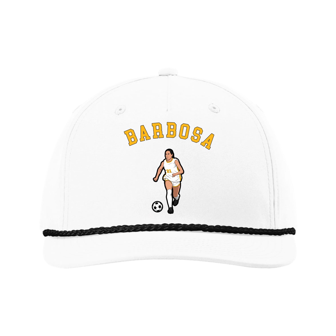 Five-Panel Classic Rope Cap — Shirsey Arch in White