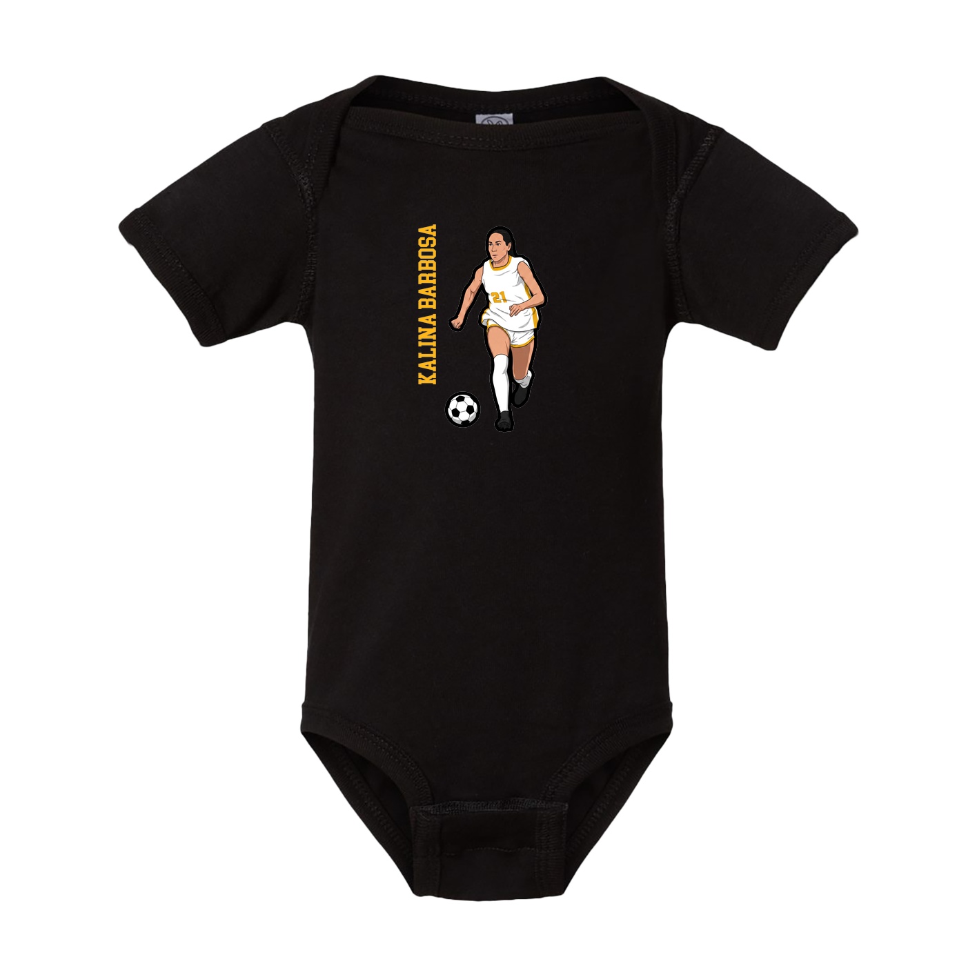 Baby Onesie — Name Vertical in Black