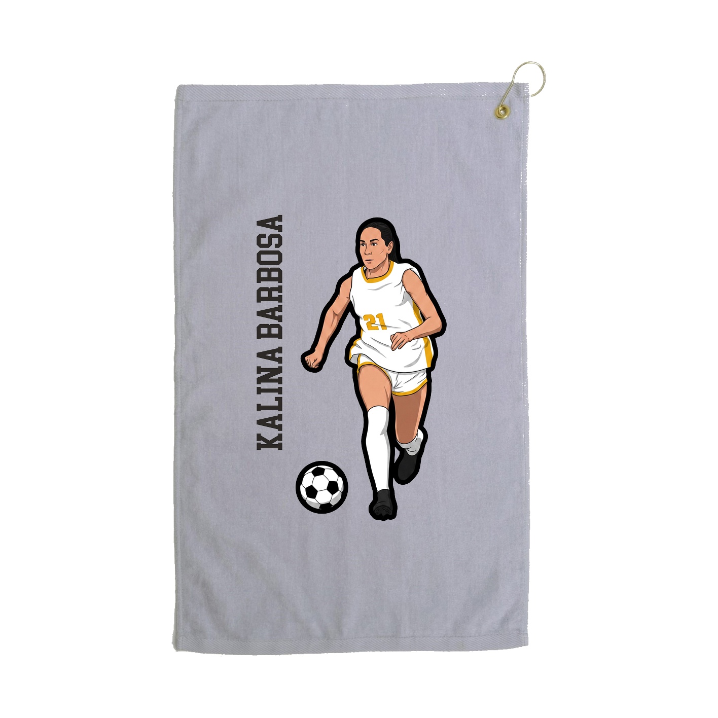 Golf Towel — Name Vertical in Grey
