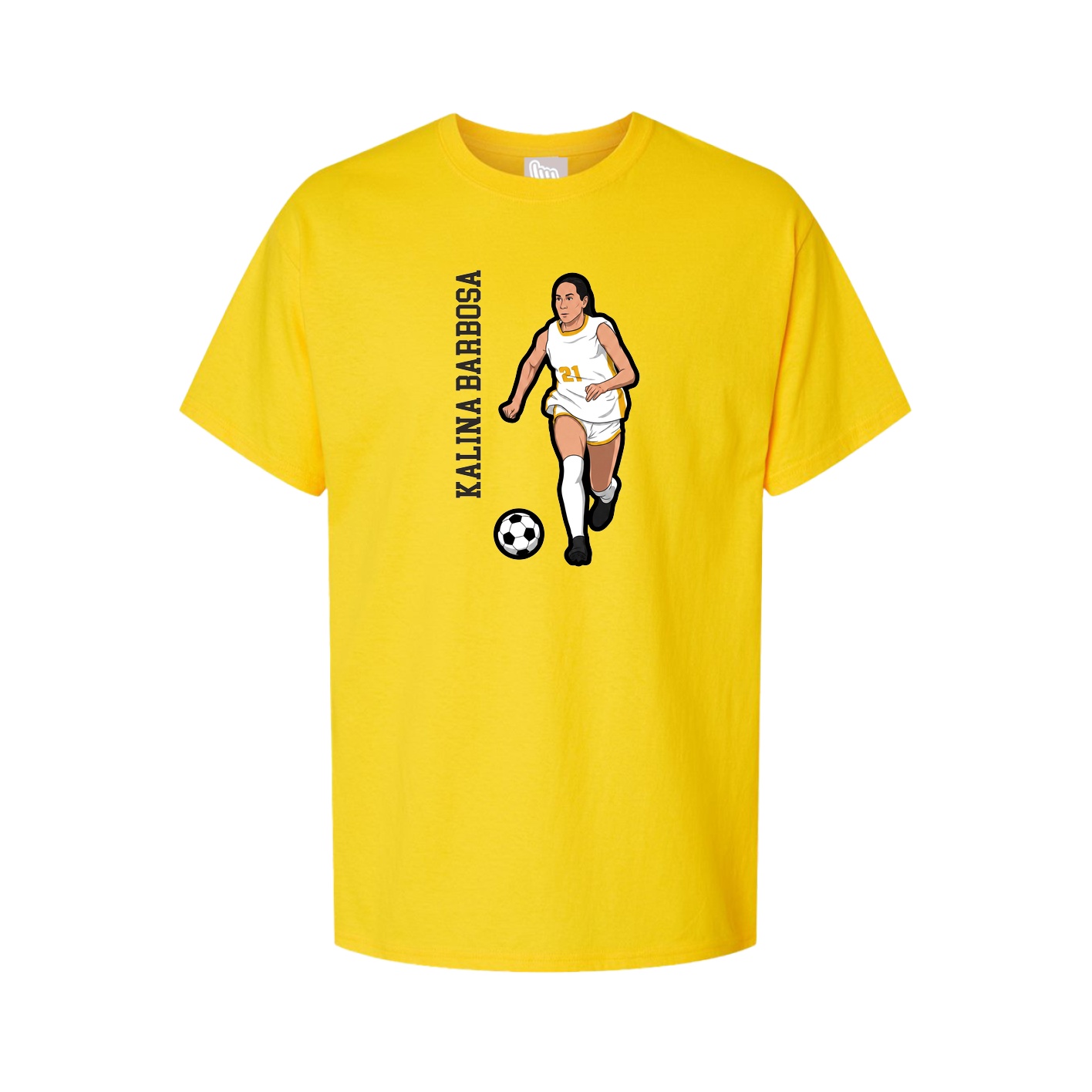 Youth Tee — Name Vertical in Gold