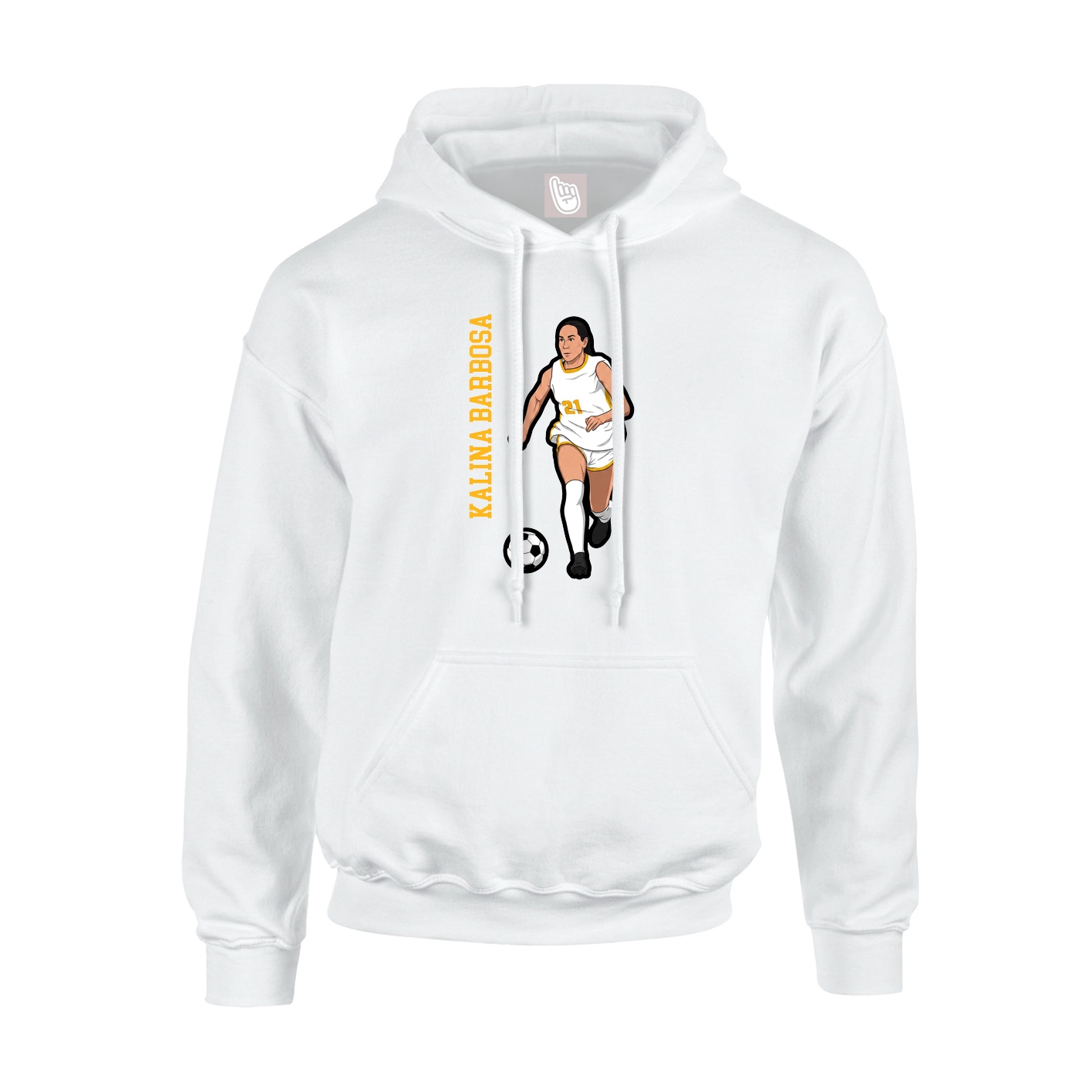 Hoodie — Name Vertical in White