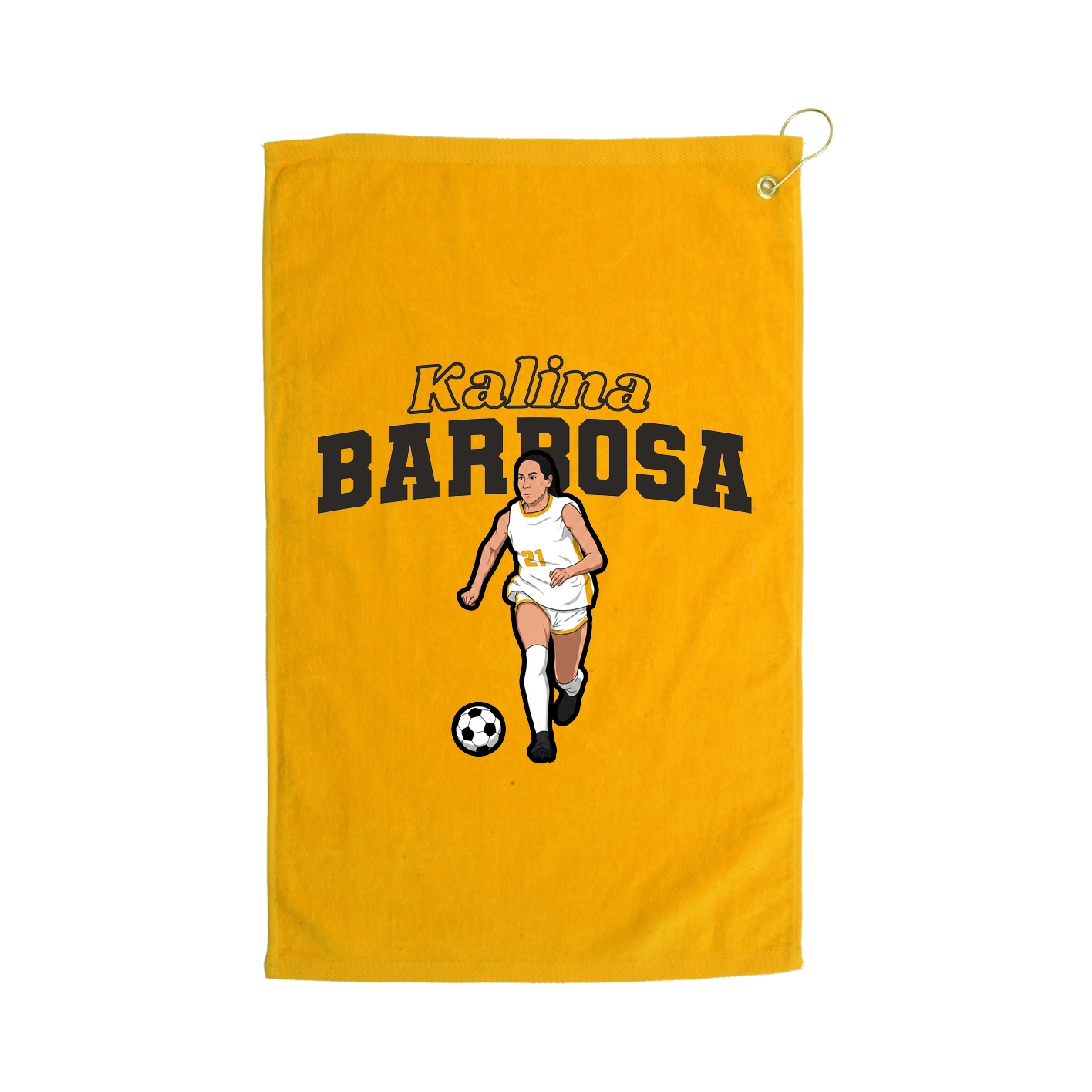 Golf Towel — Name Arch in Gold