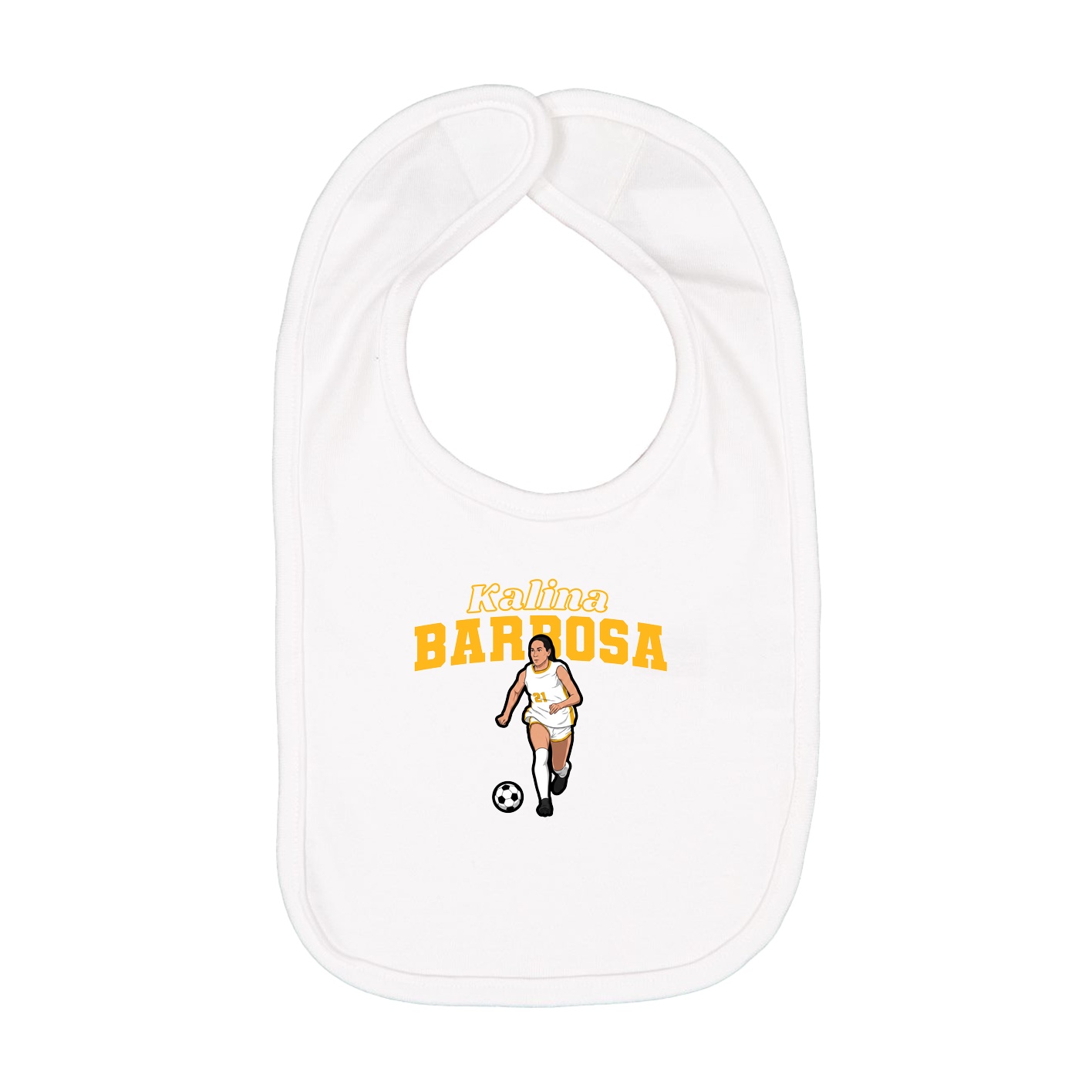 Infant Bib — Name Arch in White