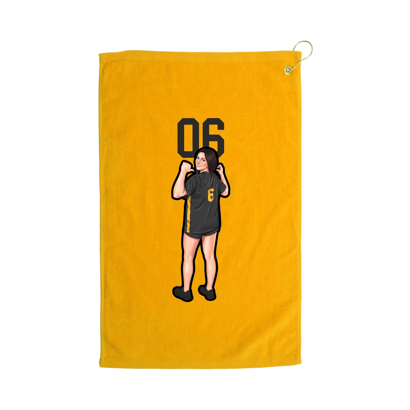 Golf Towel — Number Top in Gold