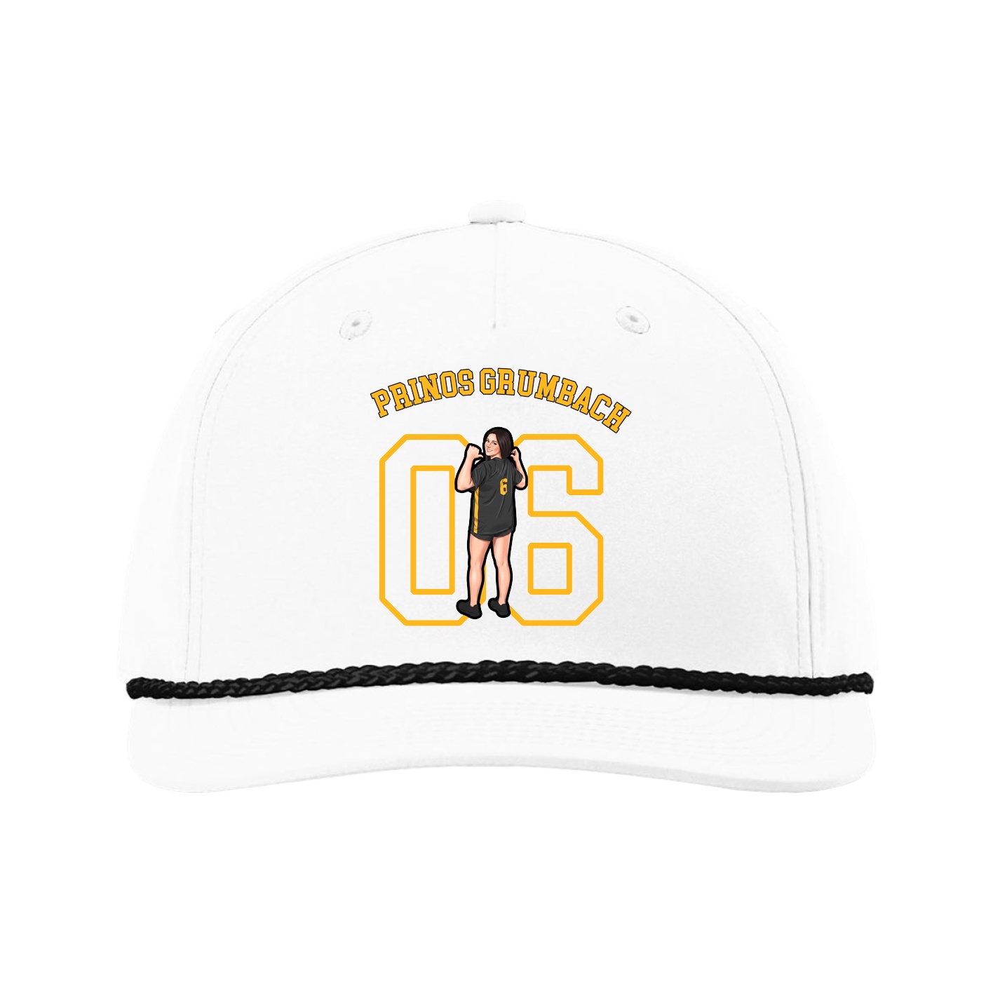 Five-Panel Classic Rope Cap — Shirsey Arch in White