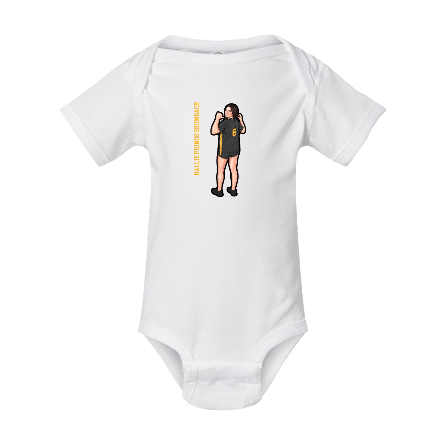 Baby Onesie — Name Vertical in White