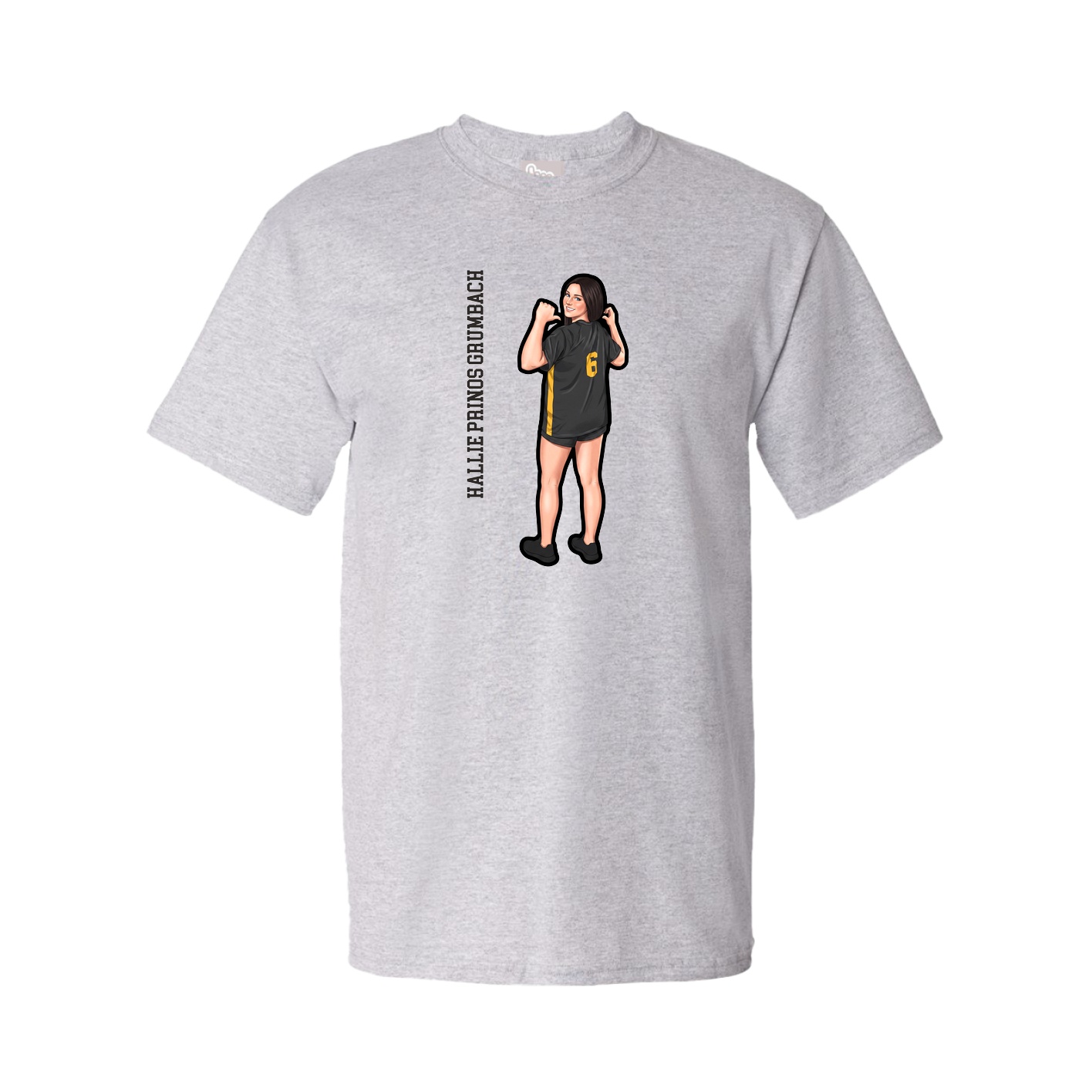 Youth Tee — Name Vertical in Grey